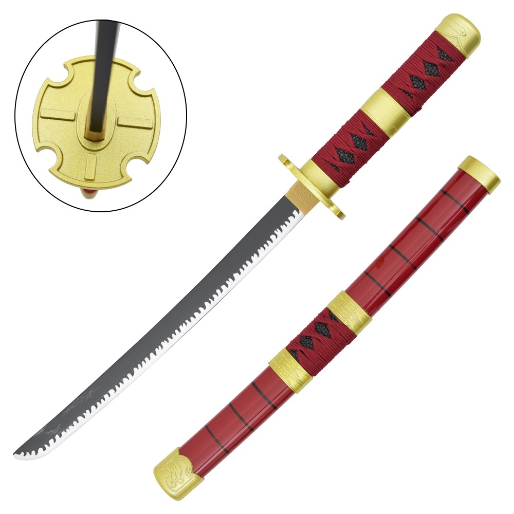 One Piece - Sandai Kitetsu Tanto aus Holz mit Scheide und Ständer