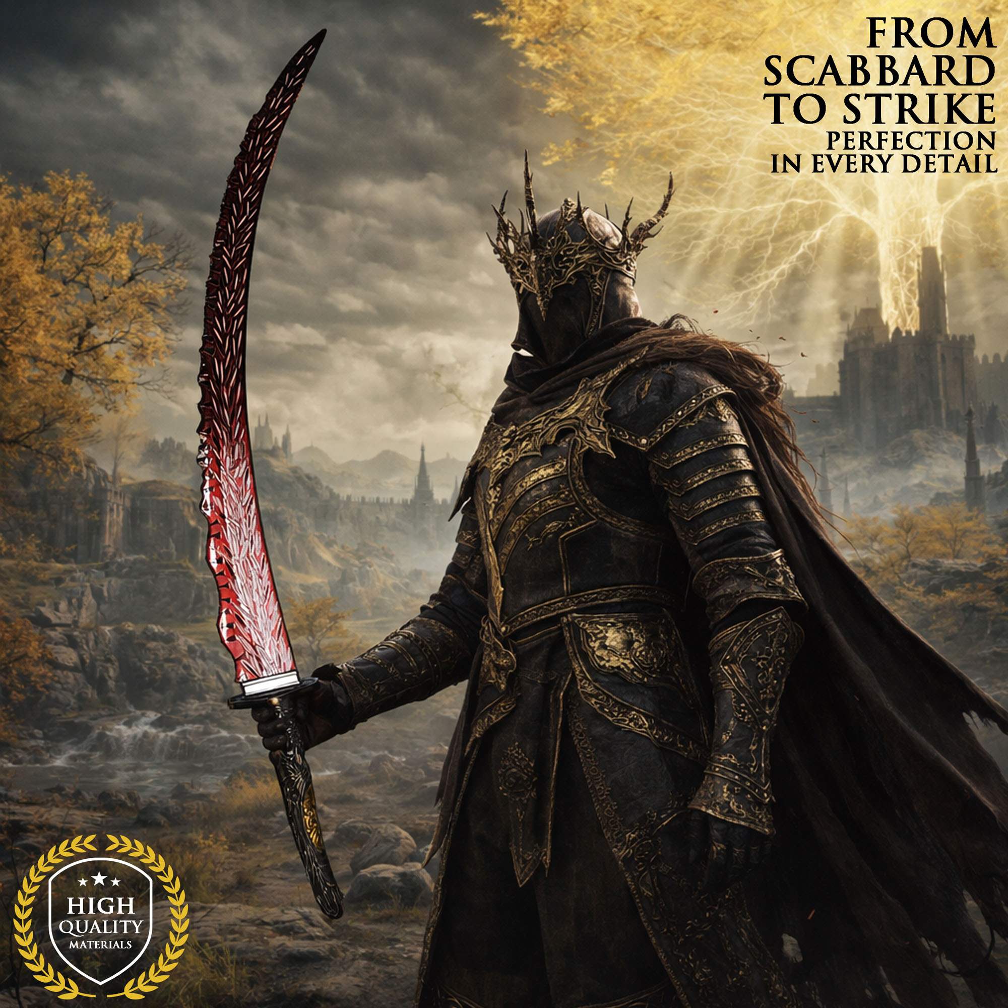 Elden Ring: Drachenjäger-Großkatana – mit Ständer und Scheide