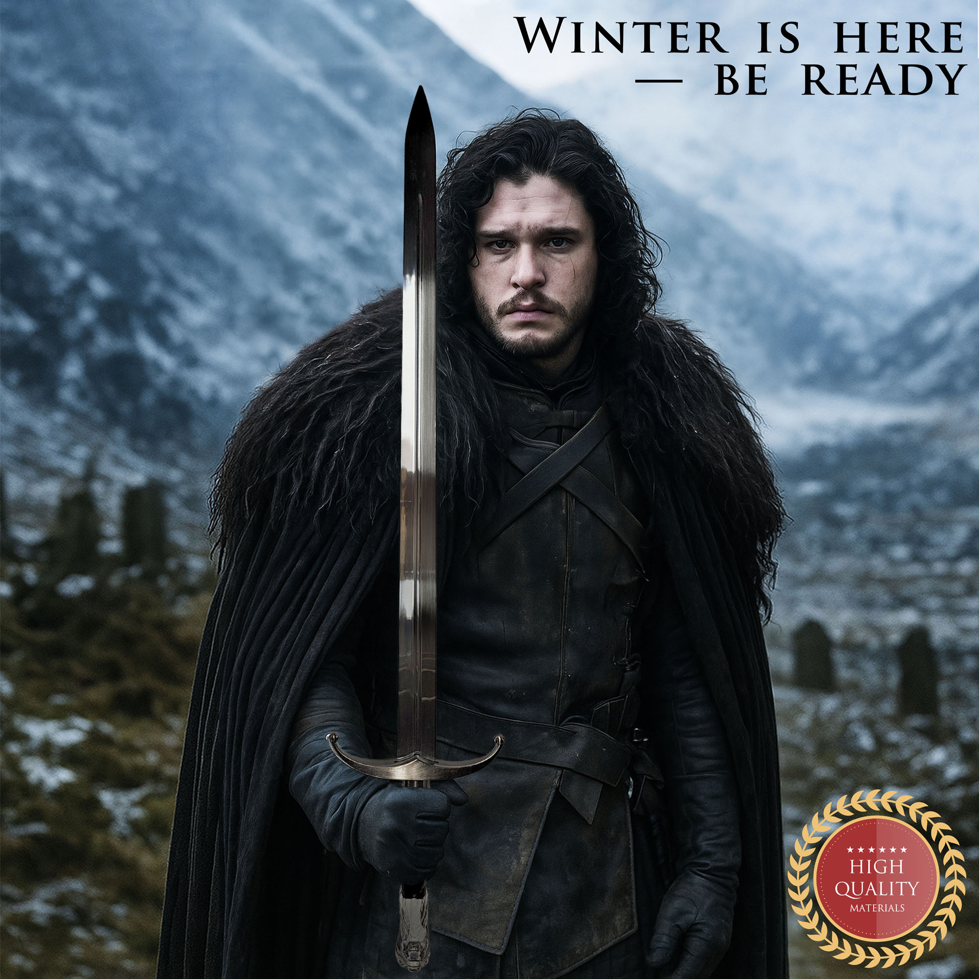 Jon Snow's "Longclaw" Ornamental Fantasy Sword (Game of Thrones) with Wall Mount
