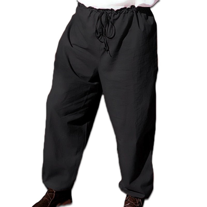 Drawstring Pants, Black, Size XXL