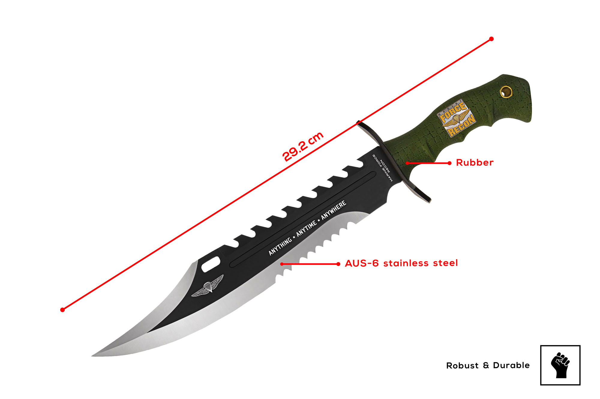 Anytime Anywhere Marine Recon Bowie and sheath