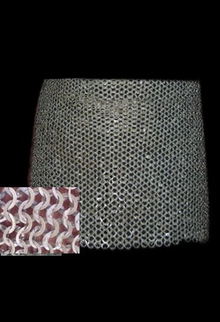 Skirt - Flat Ring Wedge Riveted Chainmail with alterte Solid Rings 