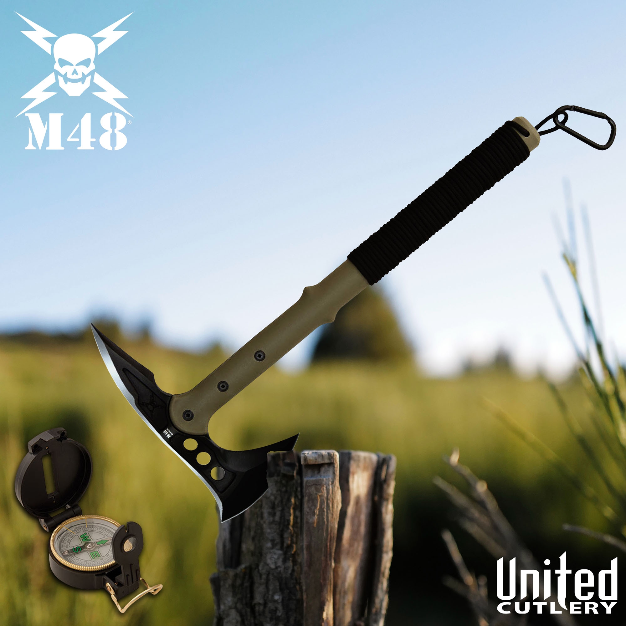 United M48 Ranger Hawk Axe with Compass