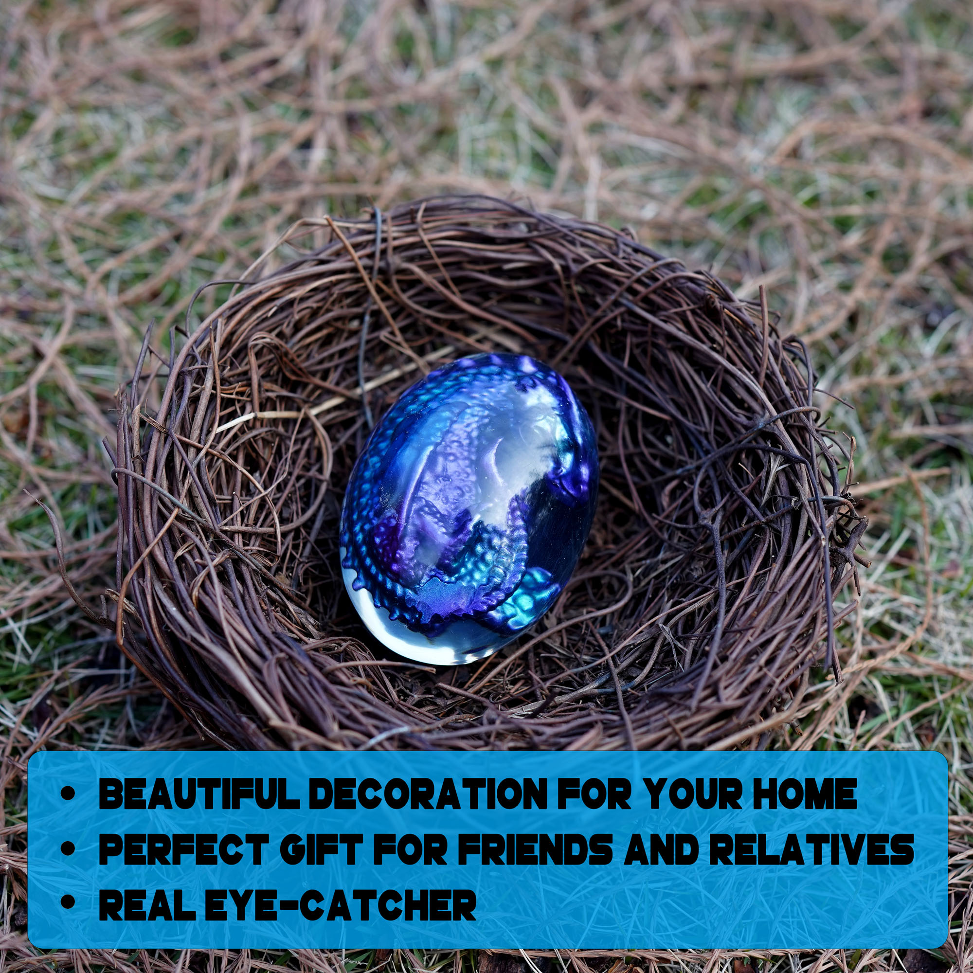 Lava dragon egg lamp, blue
