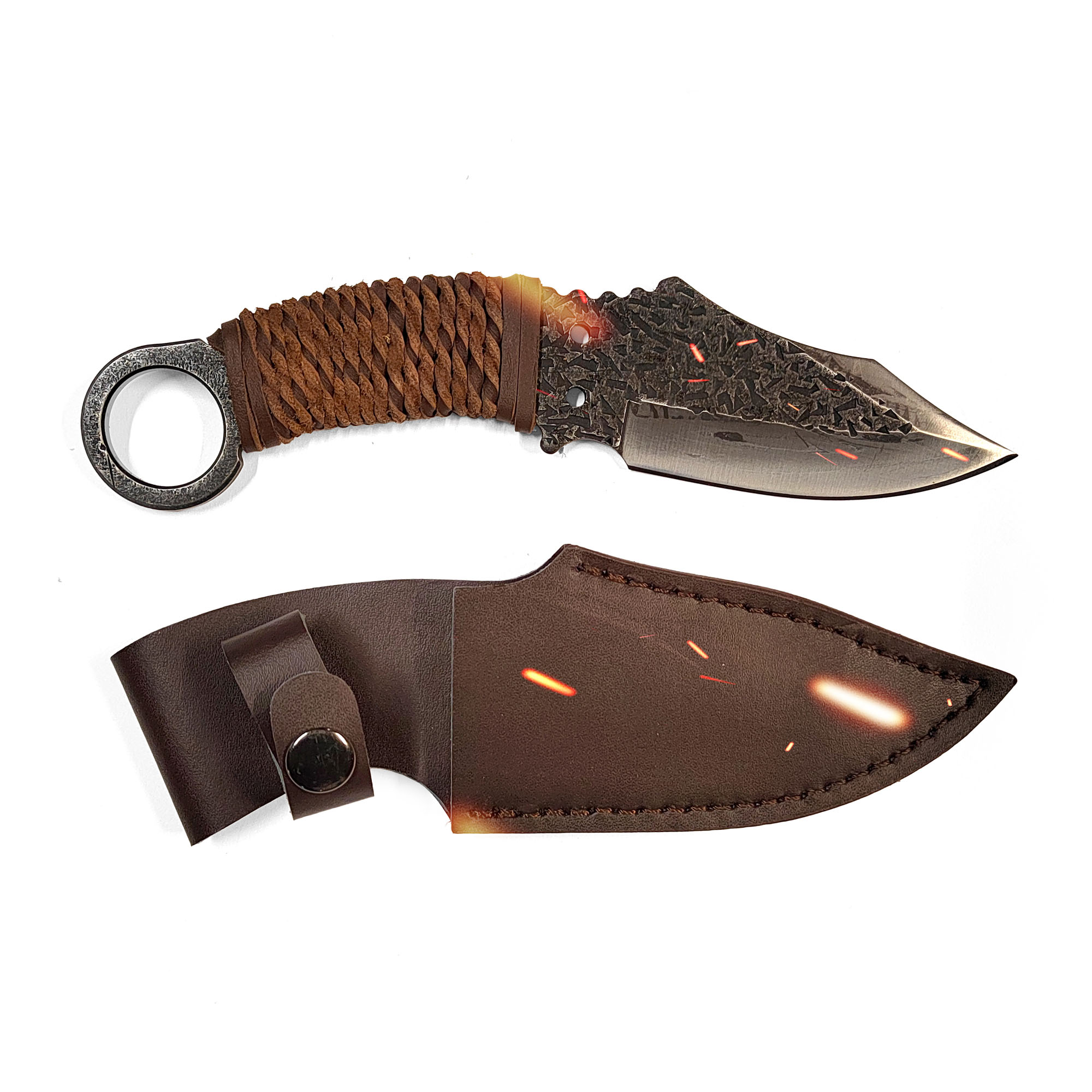 Tracker Hunting Knife with Leather Sheath