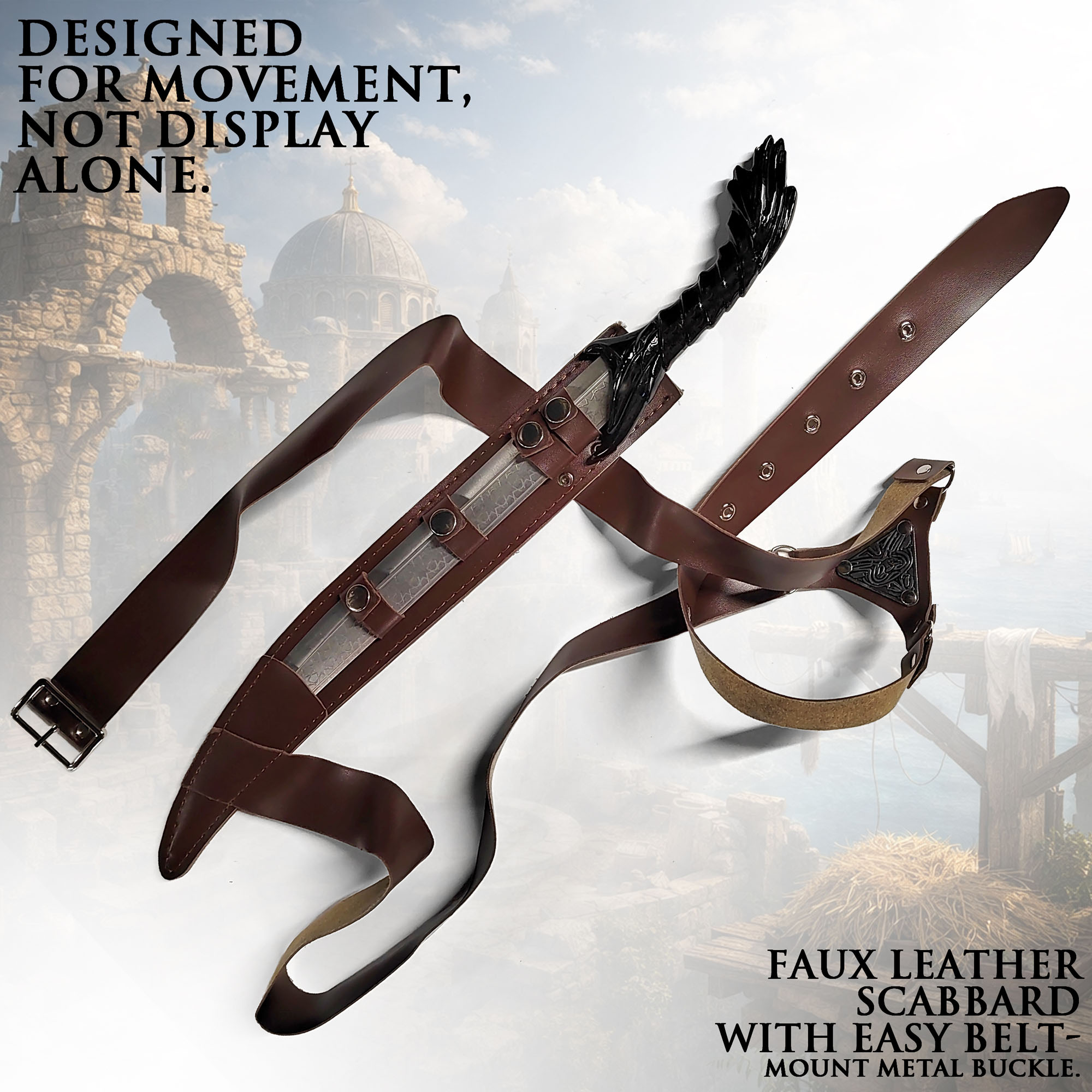 Assassin's Creed Kurzschwert – Agiler Dolch mit tragbarer Gürtelscheide