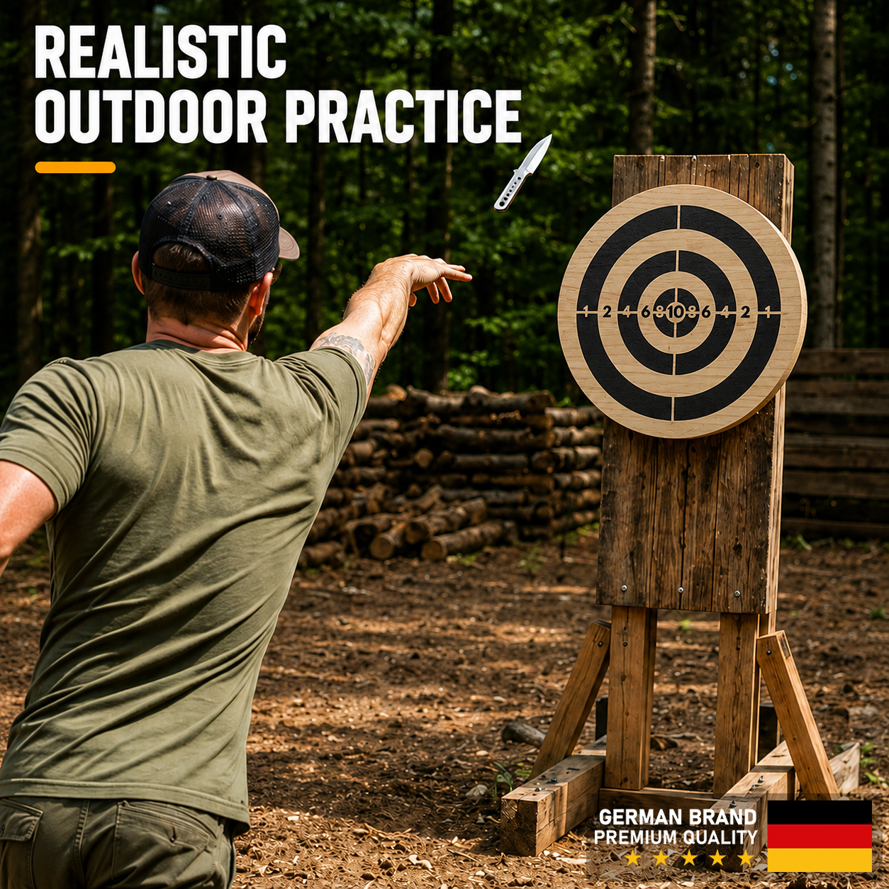 Wooden Throwing Knife Target