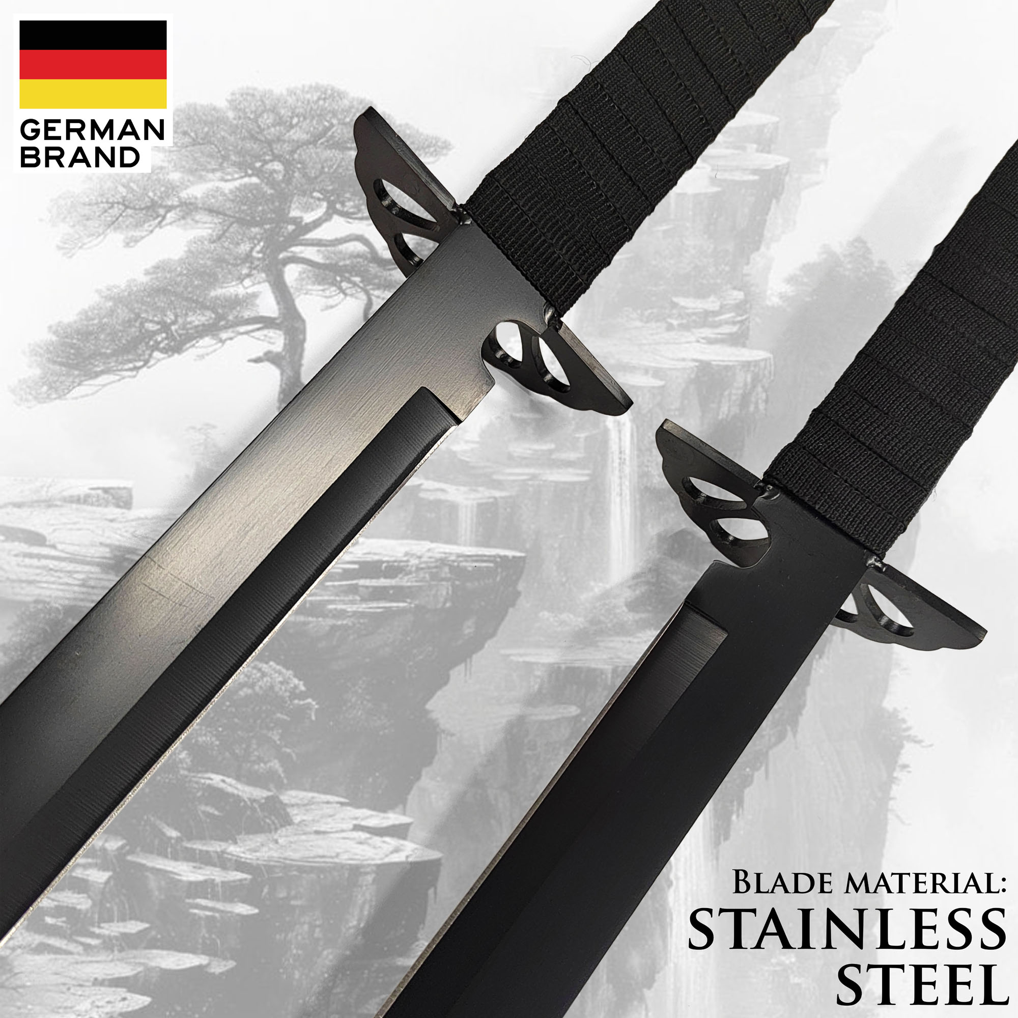 Doppeltes Ninja-Schwert mit Scheide