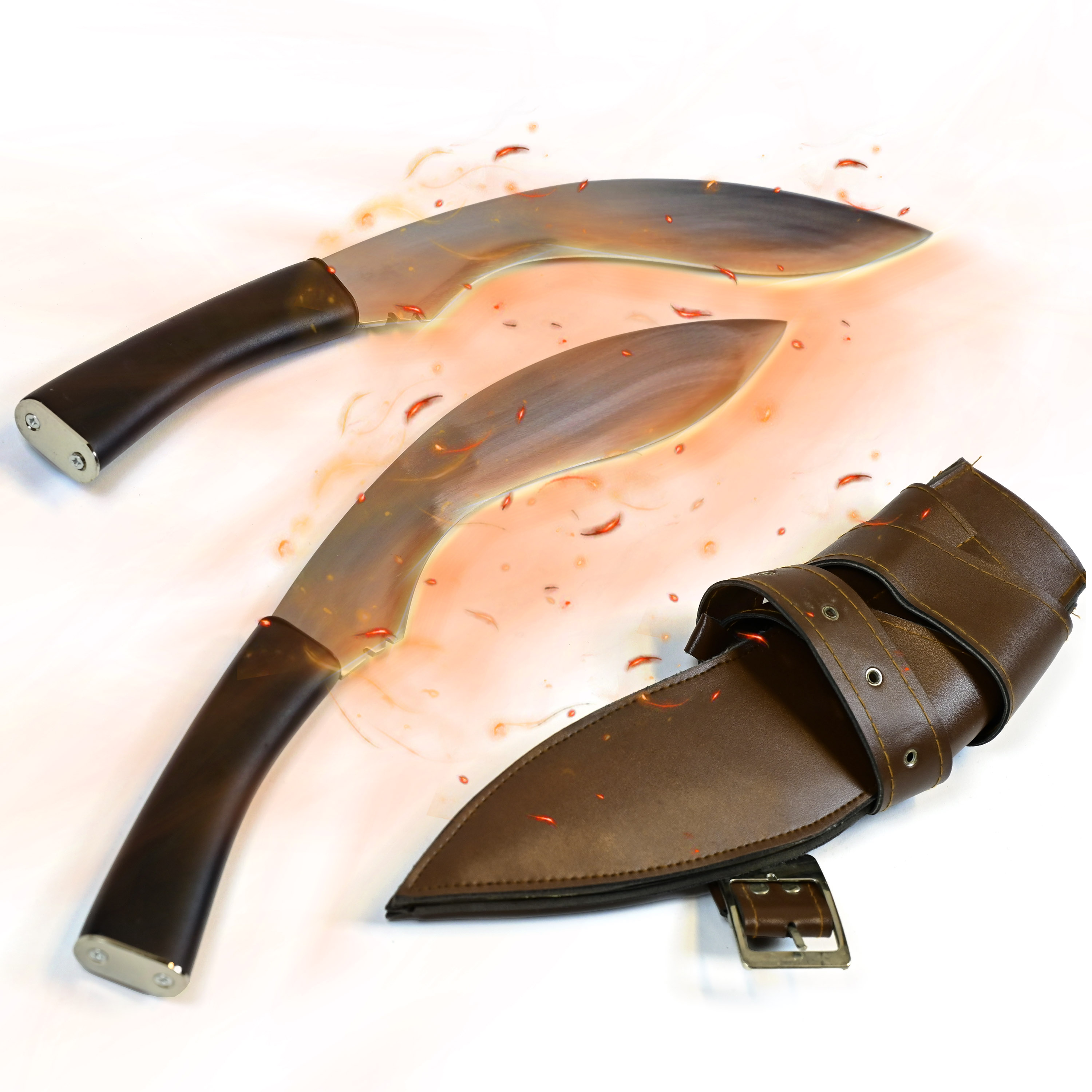 Large Kukri Set with back scabbard