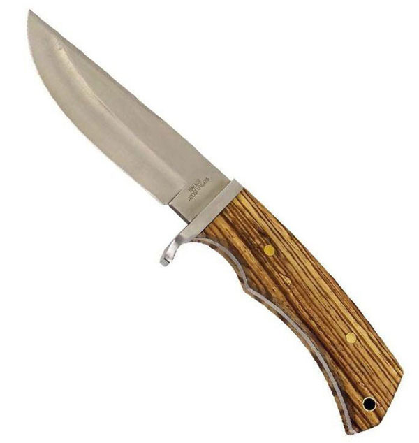 Hunting Knife with Zebra Wood Handle