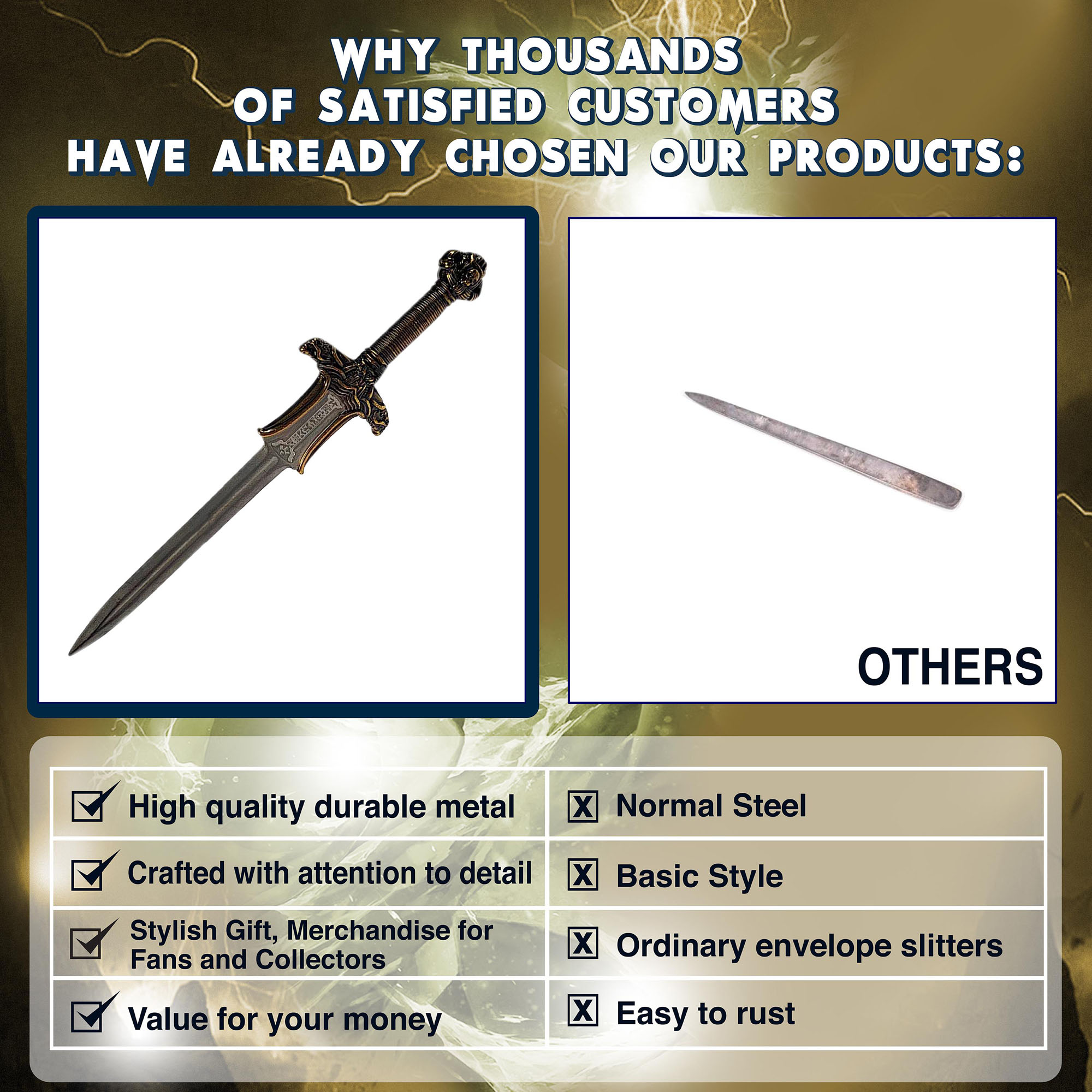 Conan Miniature Atlantean Sword Letter Opener with stand