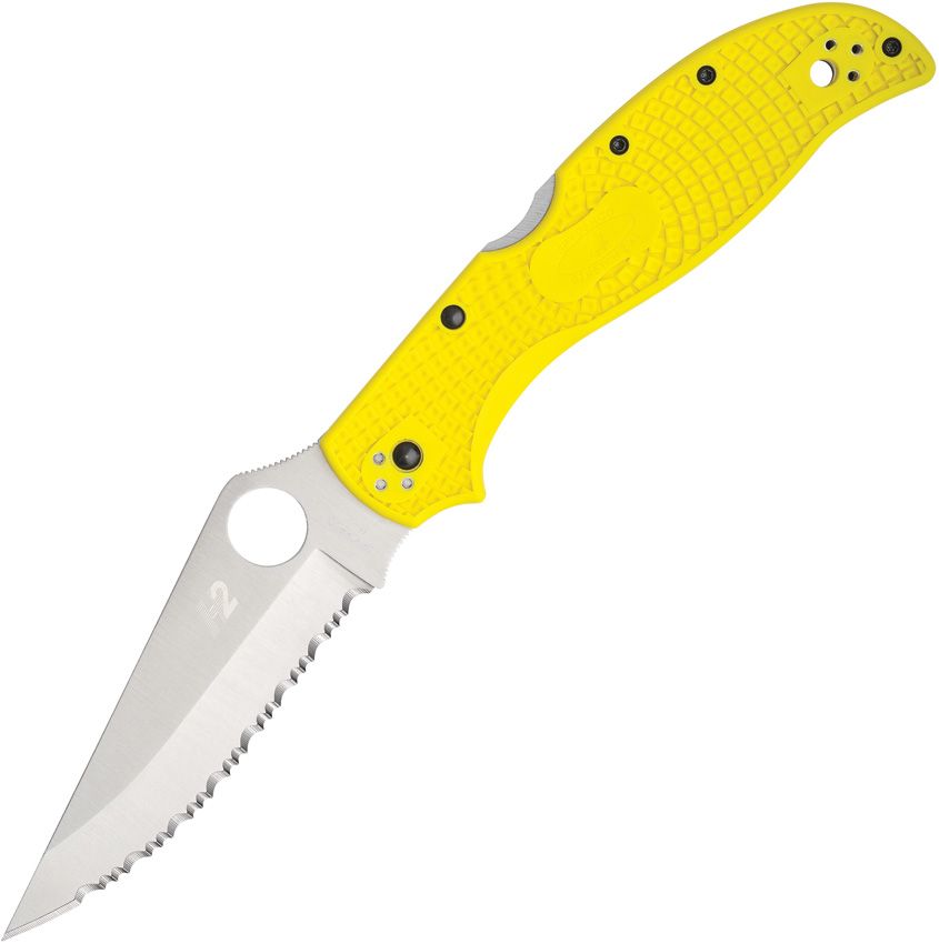 Stretch 2 XL, Serrated Blade, Yellow FRN Handle