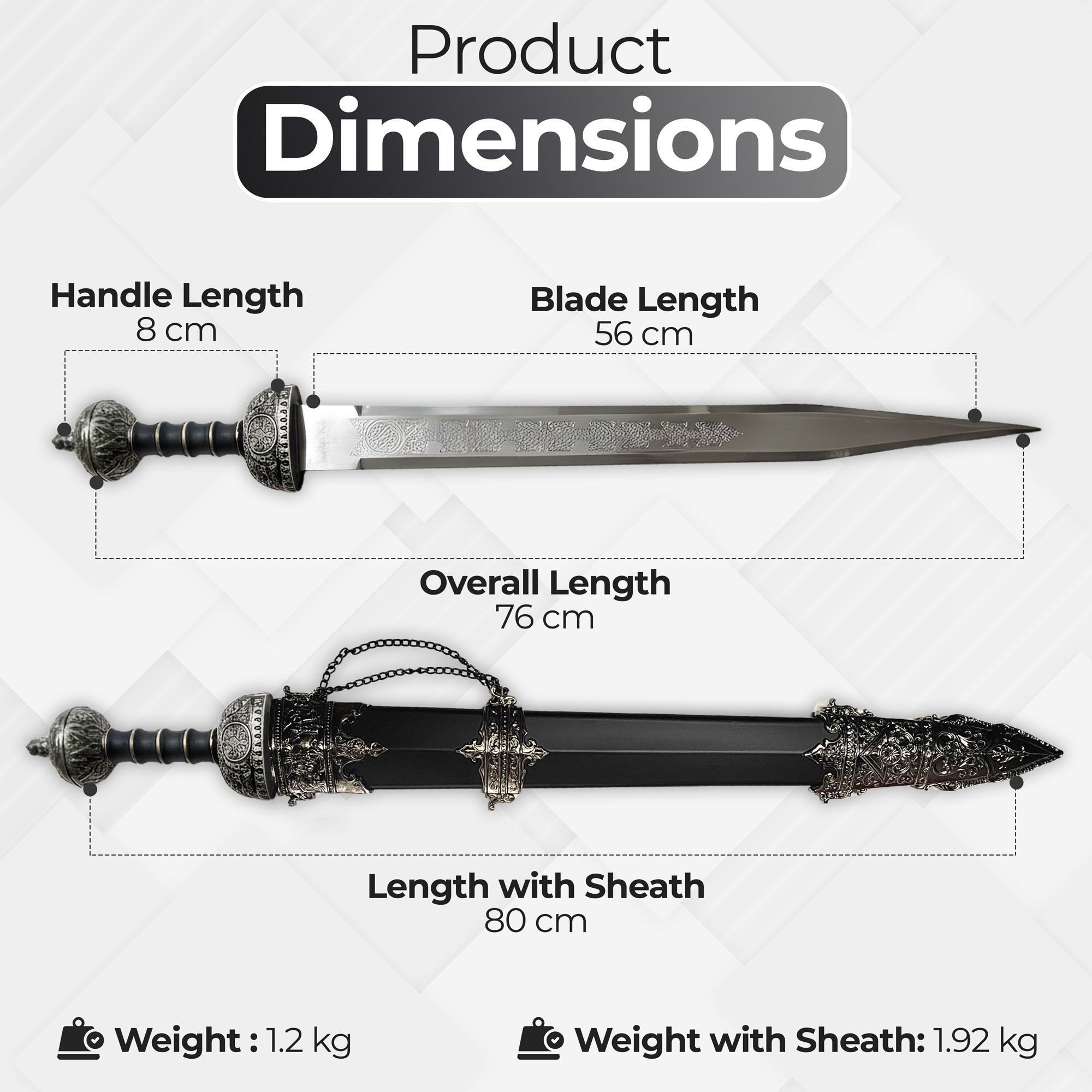 Römisches Gladius Schwert mit Scheide