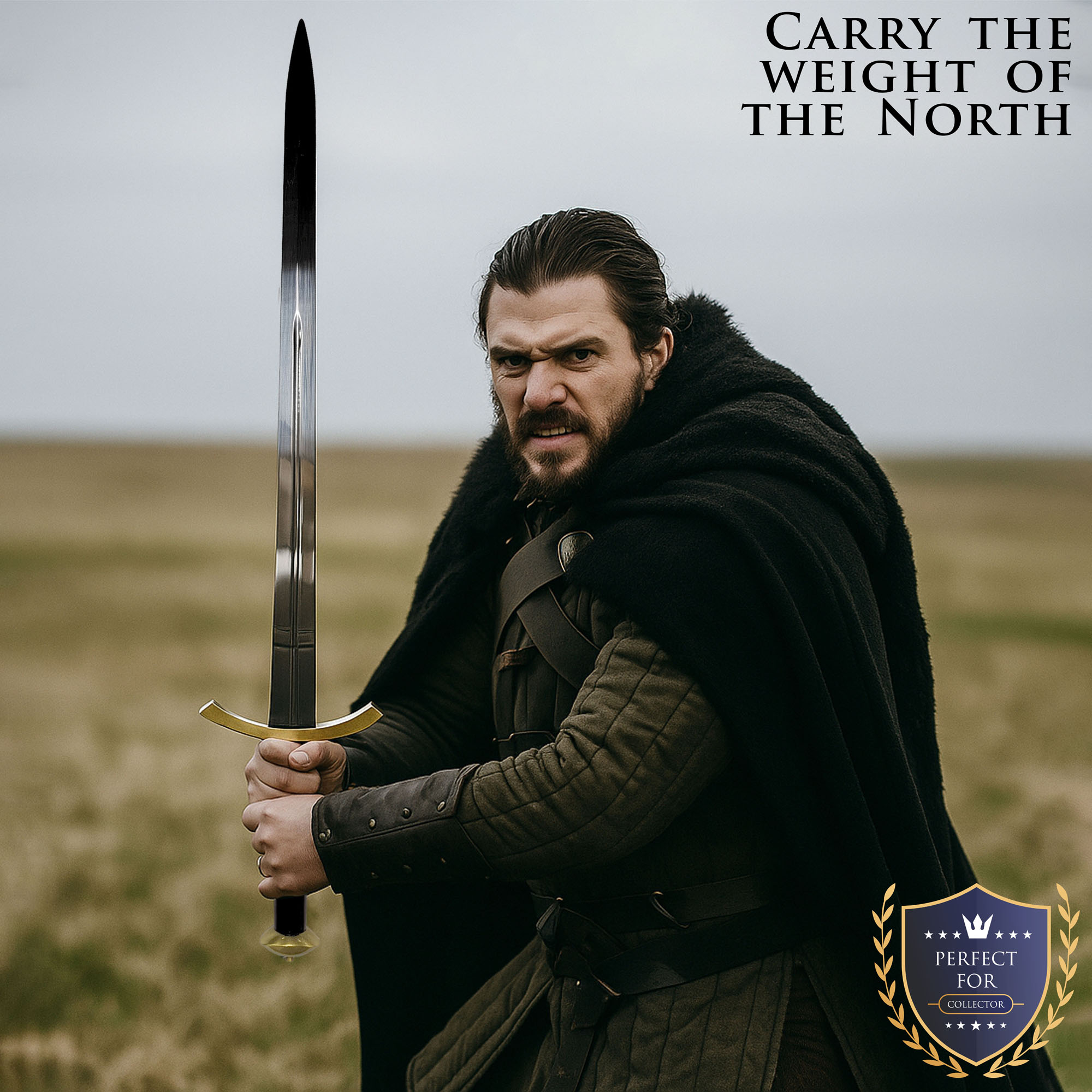 Robb Starks Schwert – Der Stolz von Winterfell (Game of Thrones Replik) mit Wandhalter