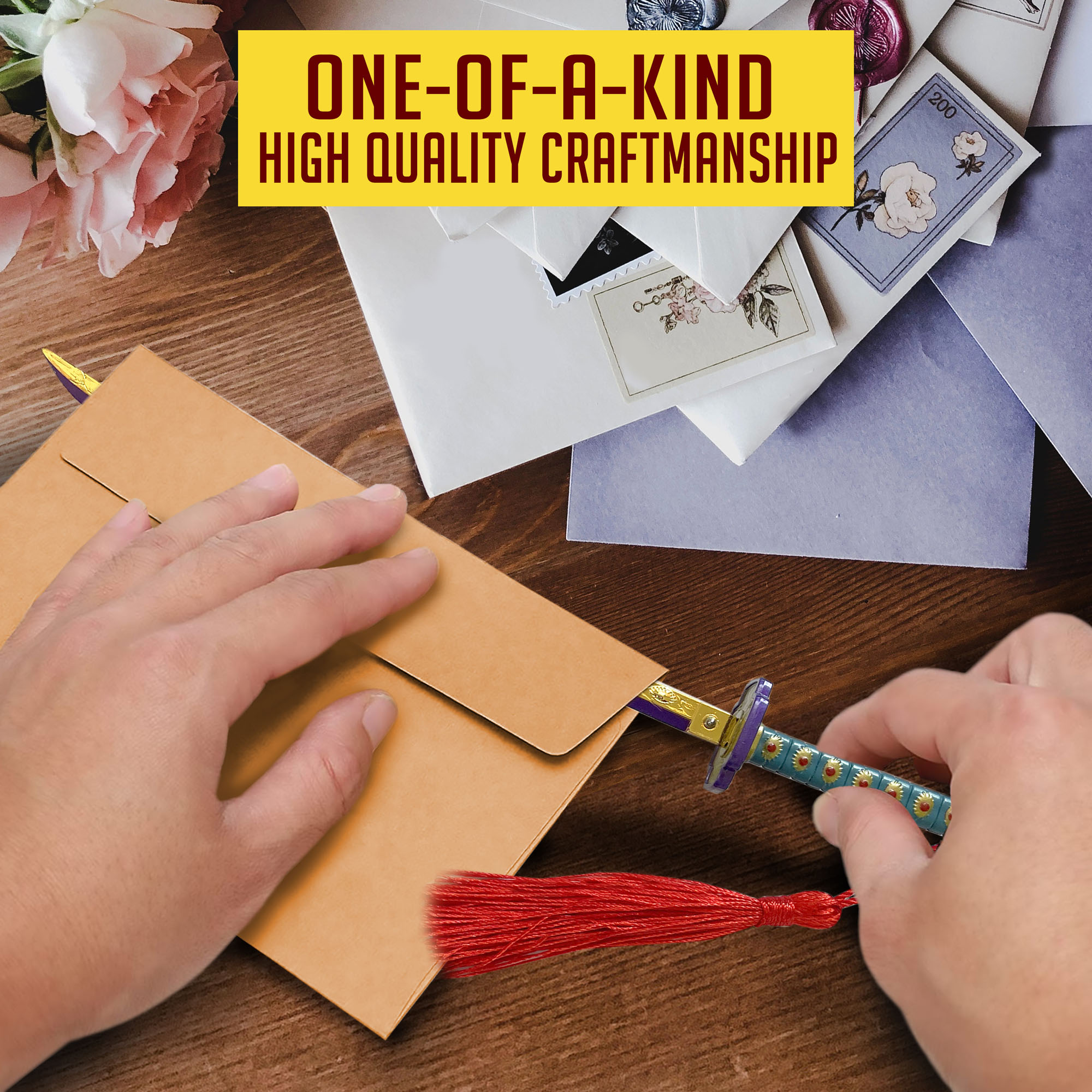 Demon Slayer: Kimetsu no Yaiba - Kokushibou Brieföffner mit Scheide und Ständer