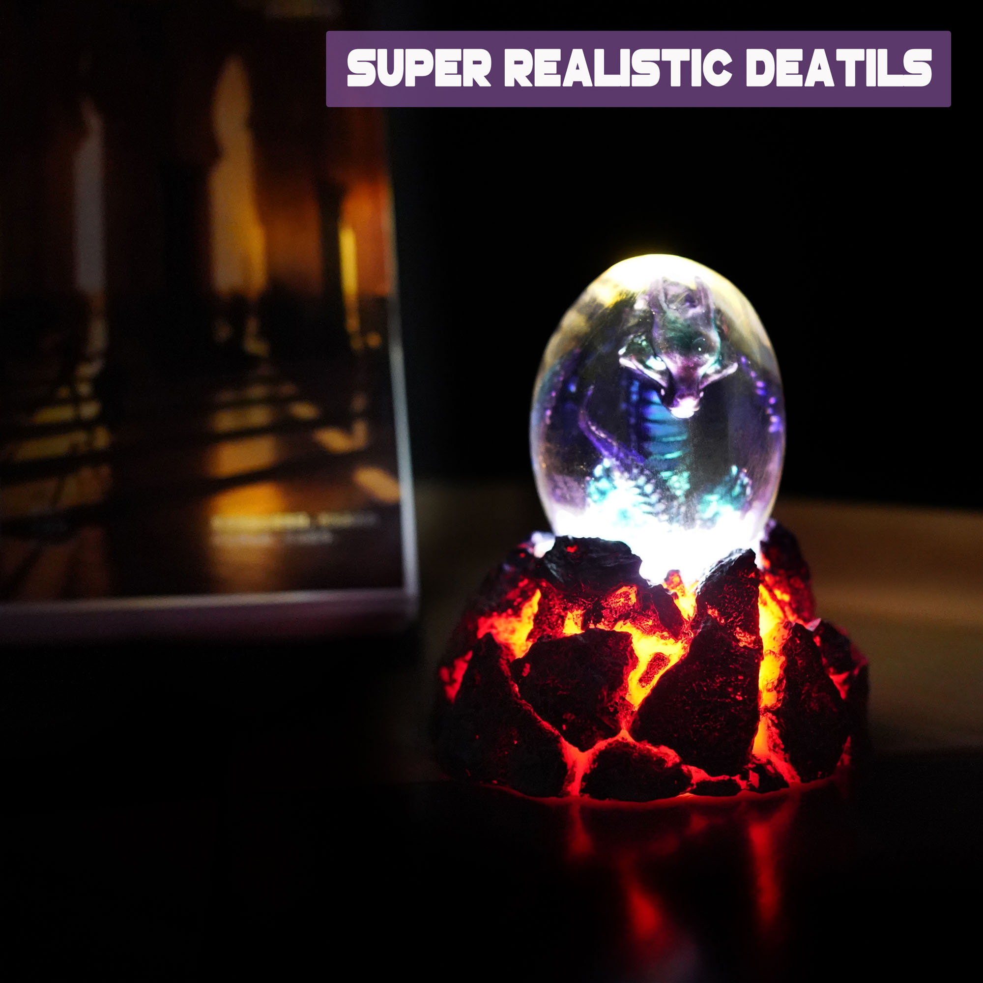 Lava dragon egg lamp, blue