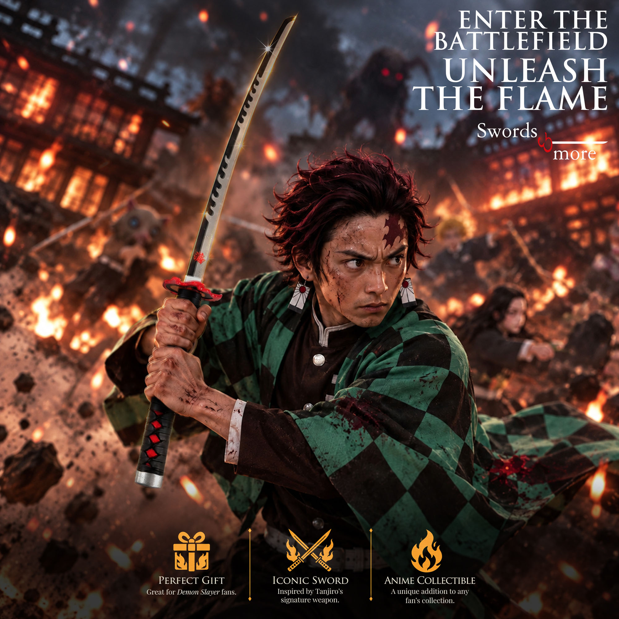 Demon Slayer: Kimetsu no Yaiba - Tanjiro Kamado Schwert v2 - Fire Breath