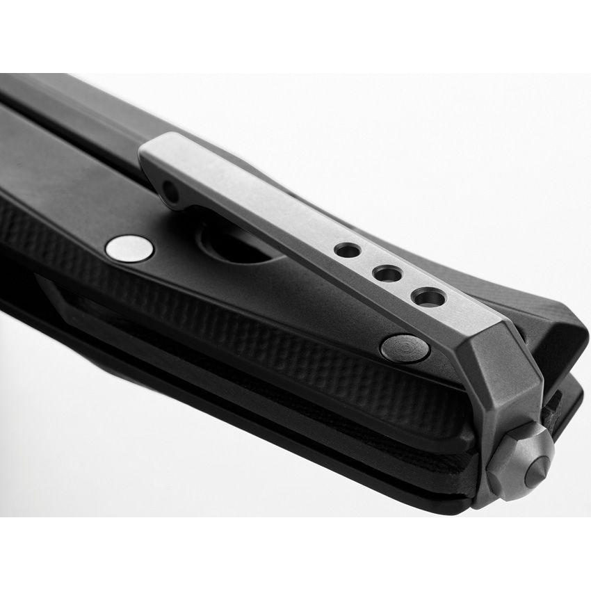 Myto, M390 Satin Blade, Black Aluminum Handle