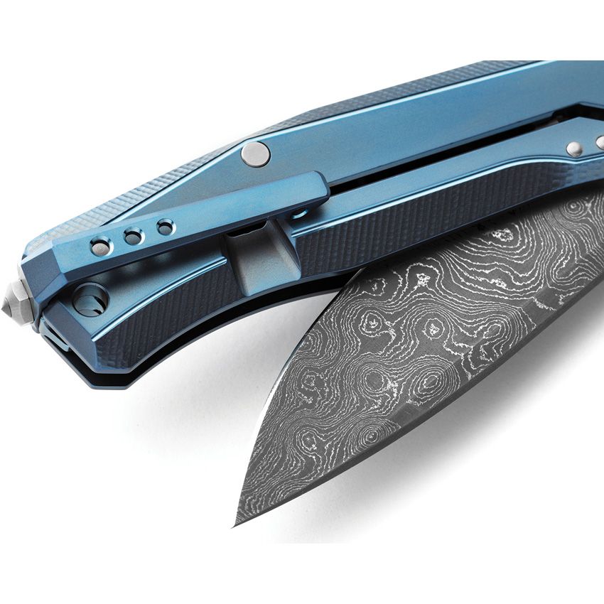 Myto, Damast-Klinge, Blauer Griff