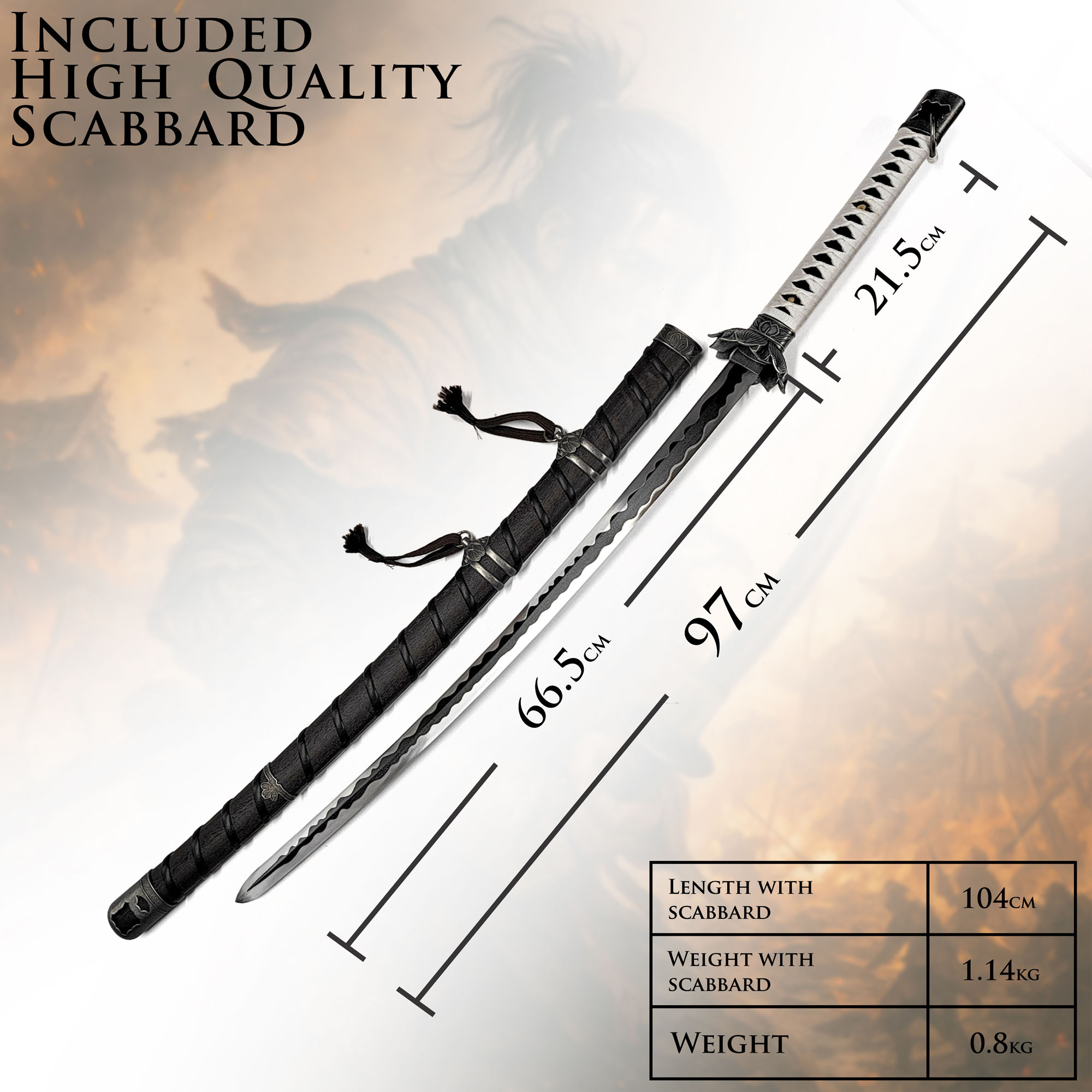 Sekiro: Shadows Die Twice – Black Mortal Blade Sword with Sheath