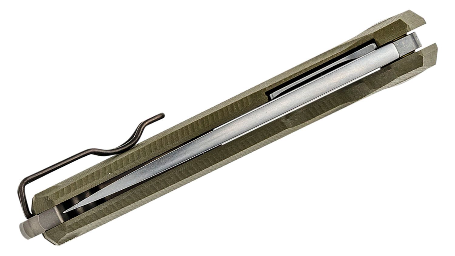 KUR, Sleipner Stonewashed Blade, OD Green G10 Handle
