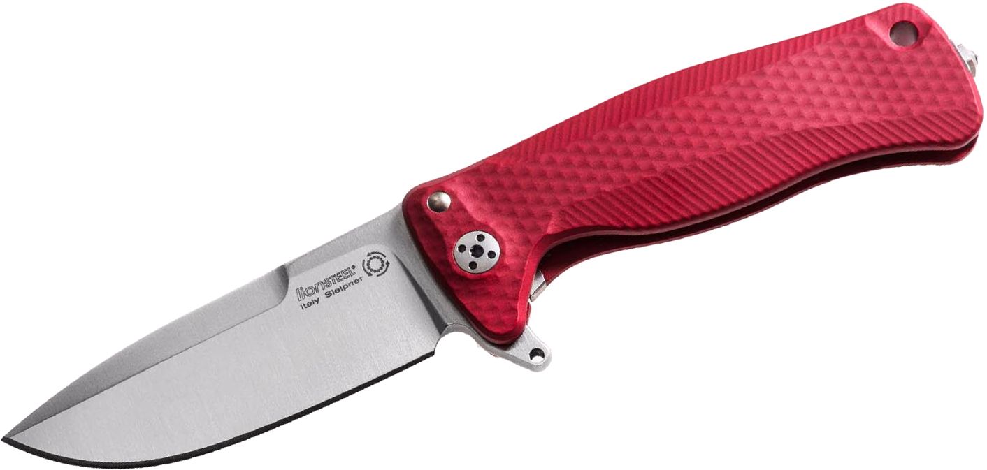 SR-22A RS Integral, Sleipner Drop Point Blade, Red Aluminum Handle
