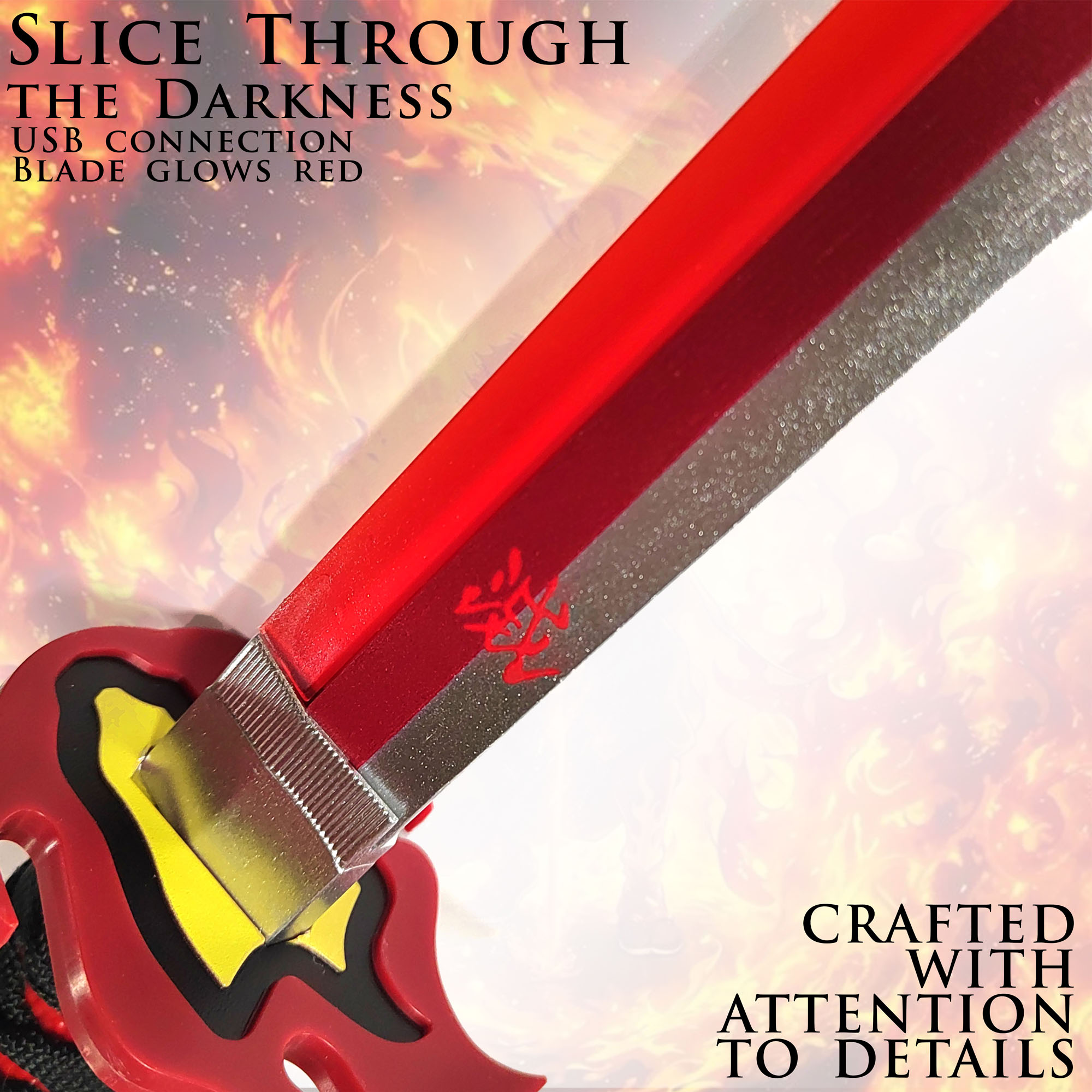 Demon Slayer: Kimetsu no Yaiba - Tanjiro Kamado Sword v2 - Fire Breath - LED Version