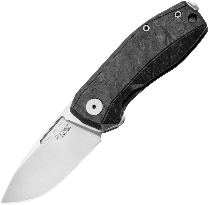 Nano Knife, CPM-MagnaCut Satin Drop Point Blade, Black carbon fiber handle
