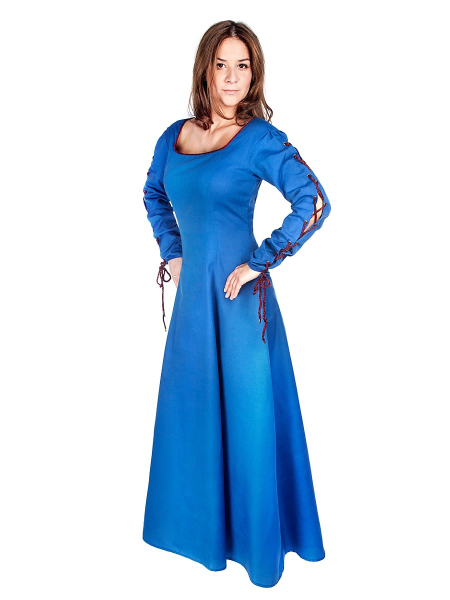 Blaues Kleid mit Schnürungen, Größe M