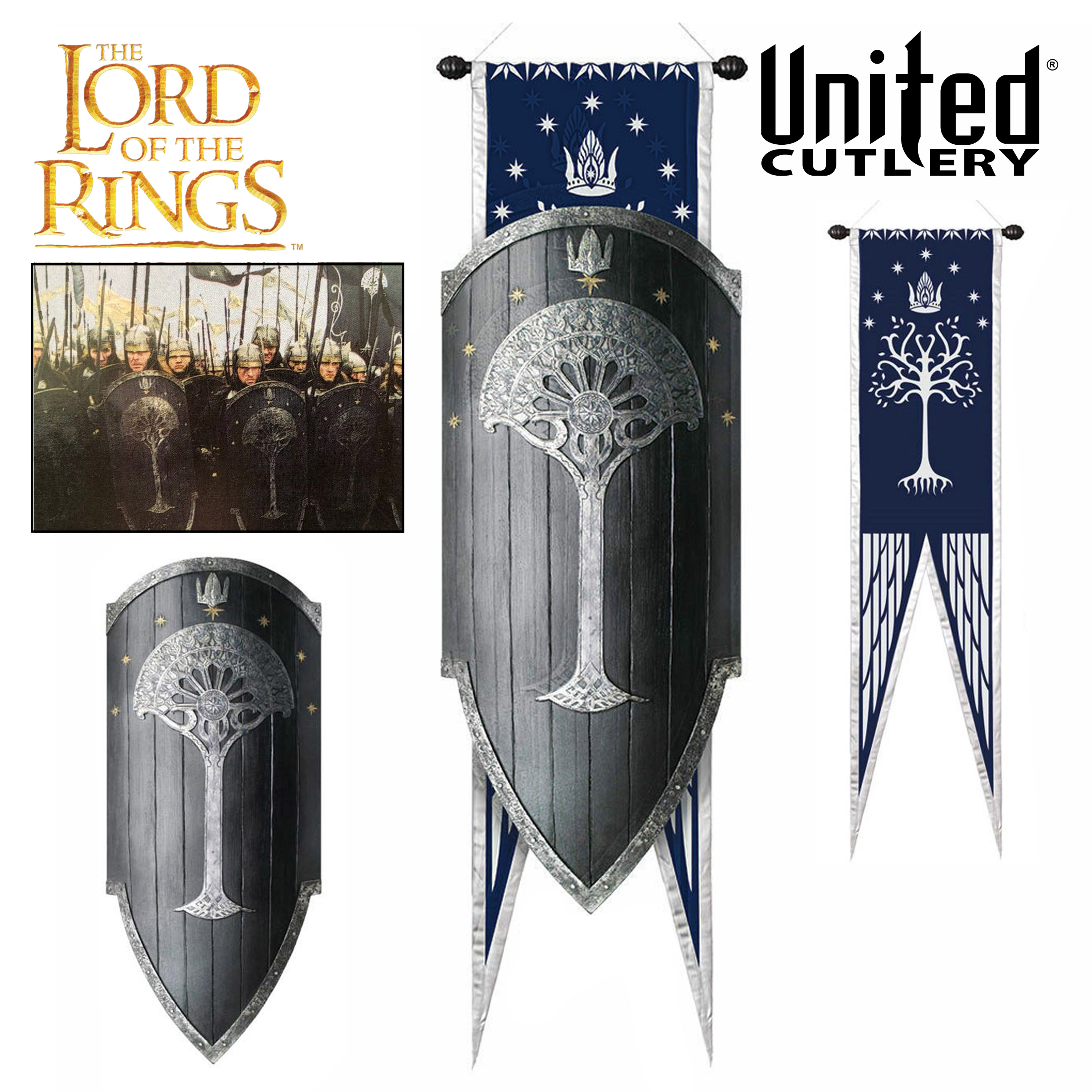 The Lord of the Rings - Shield of Gondor with flag - Limited Edition