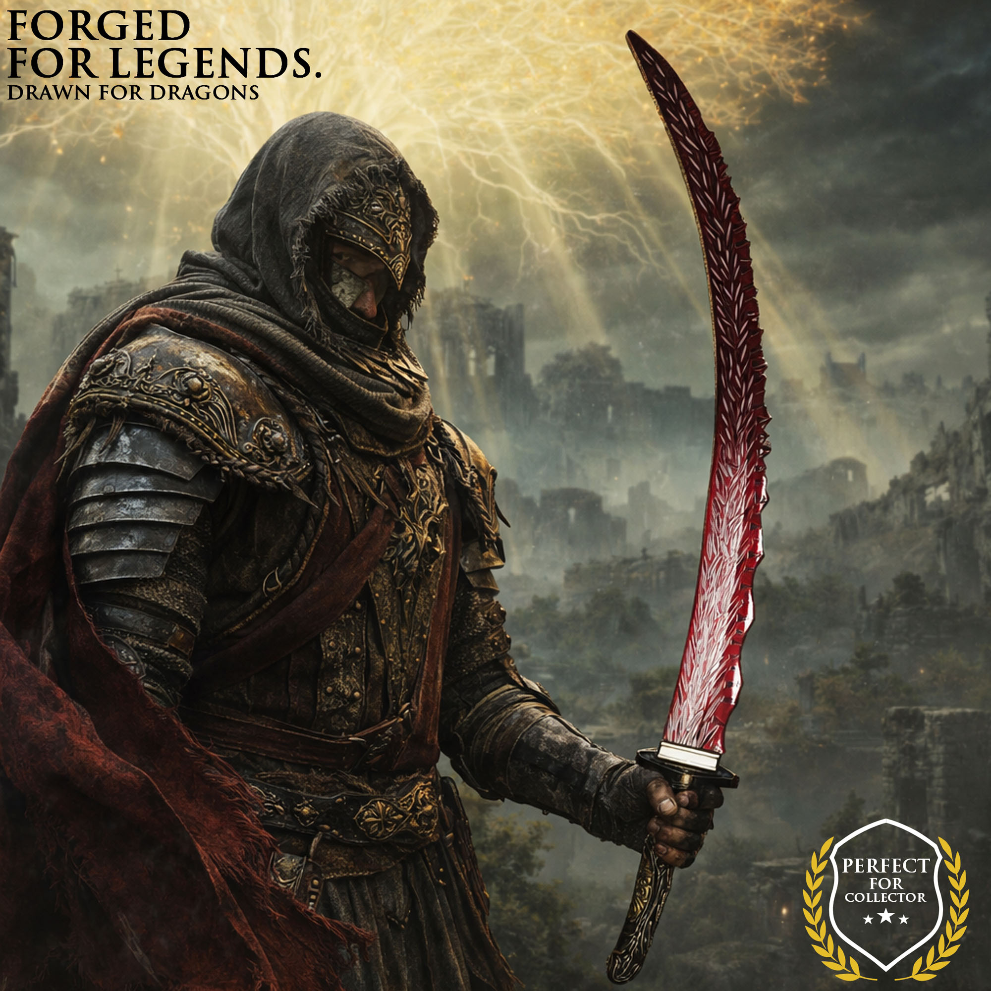 Elden Ring: Drachenjäger-Großkatana – mit Ständer und Scheide