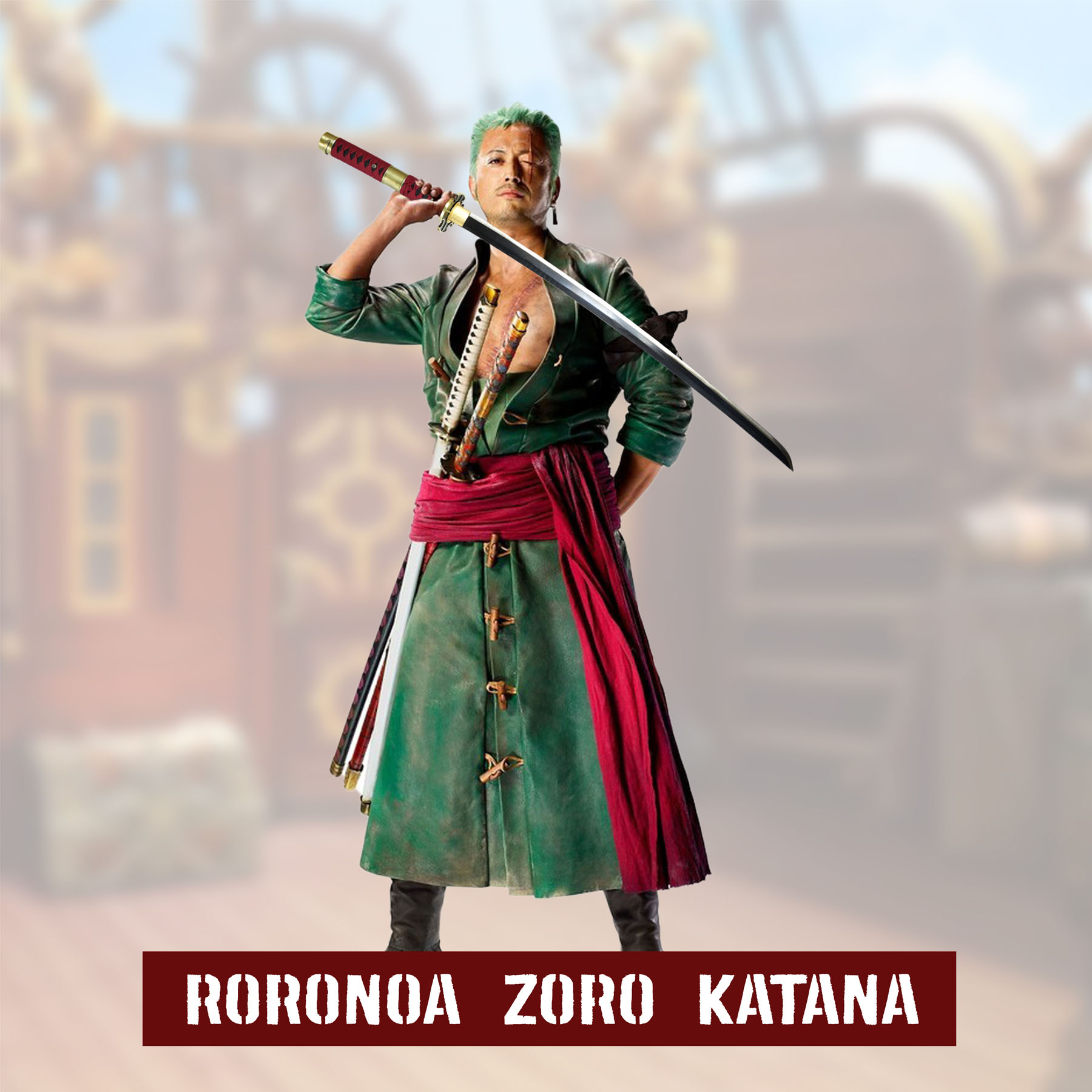 One Piece Roronoa Zoro Katana - handgeschmiedet&gefaltet, Set