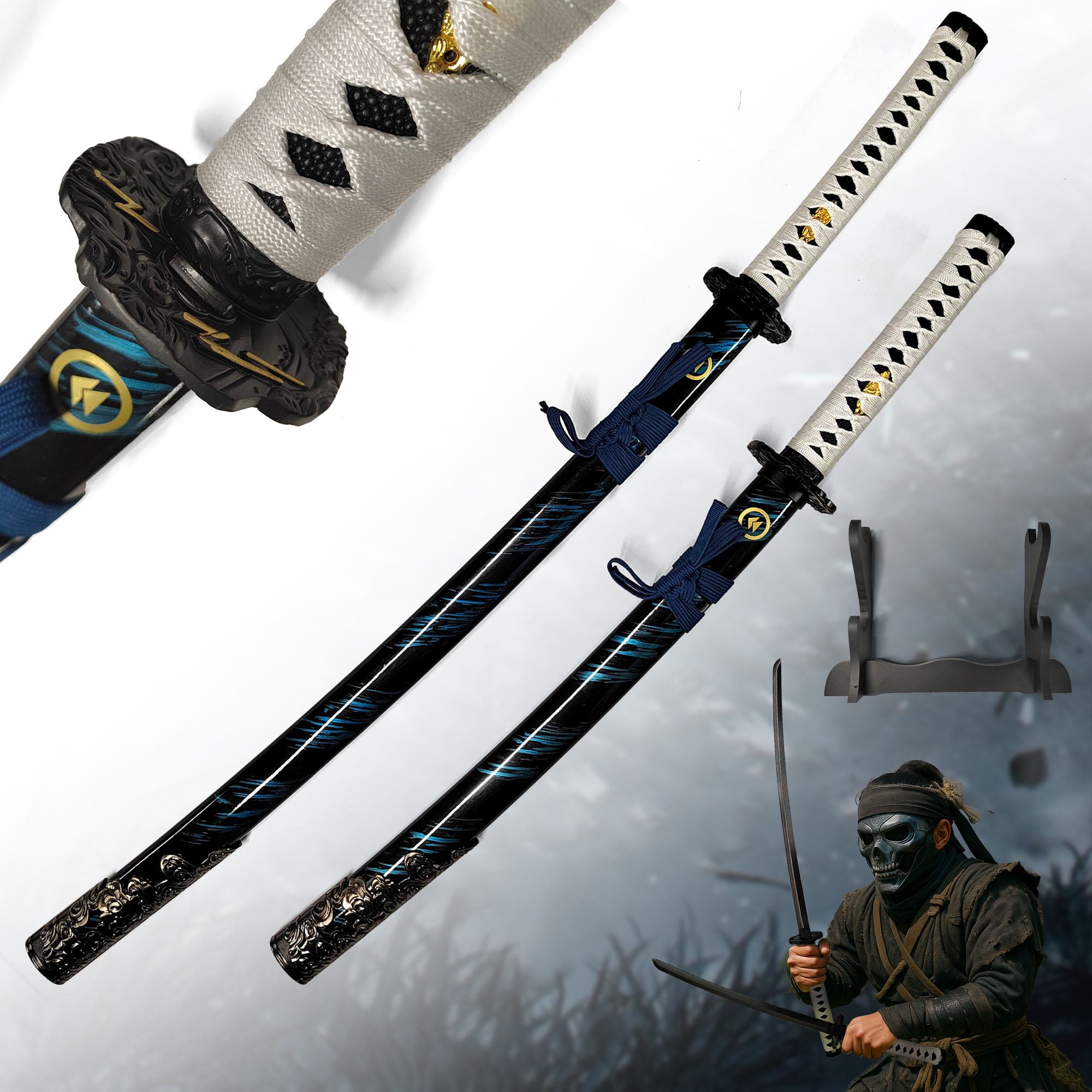 Ghost of Tsushima – Jin Sakai Katana & Wakizashi Set mit Ständer