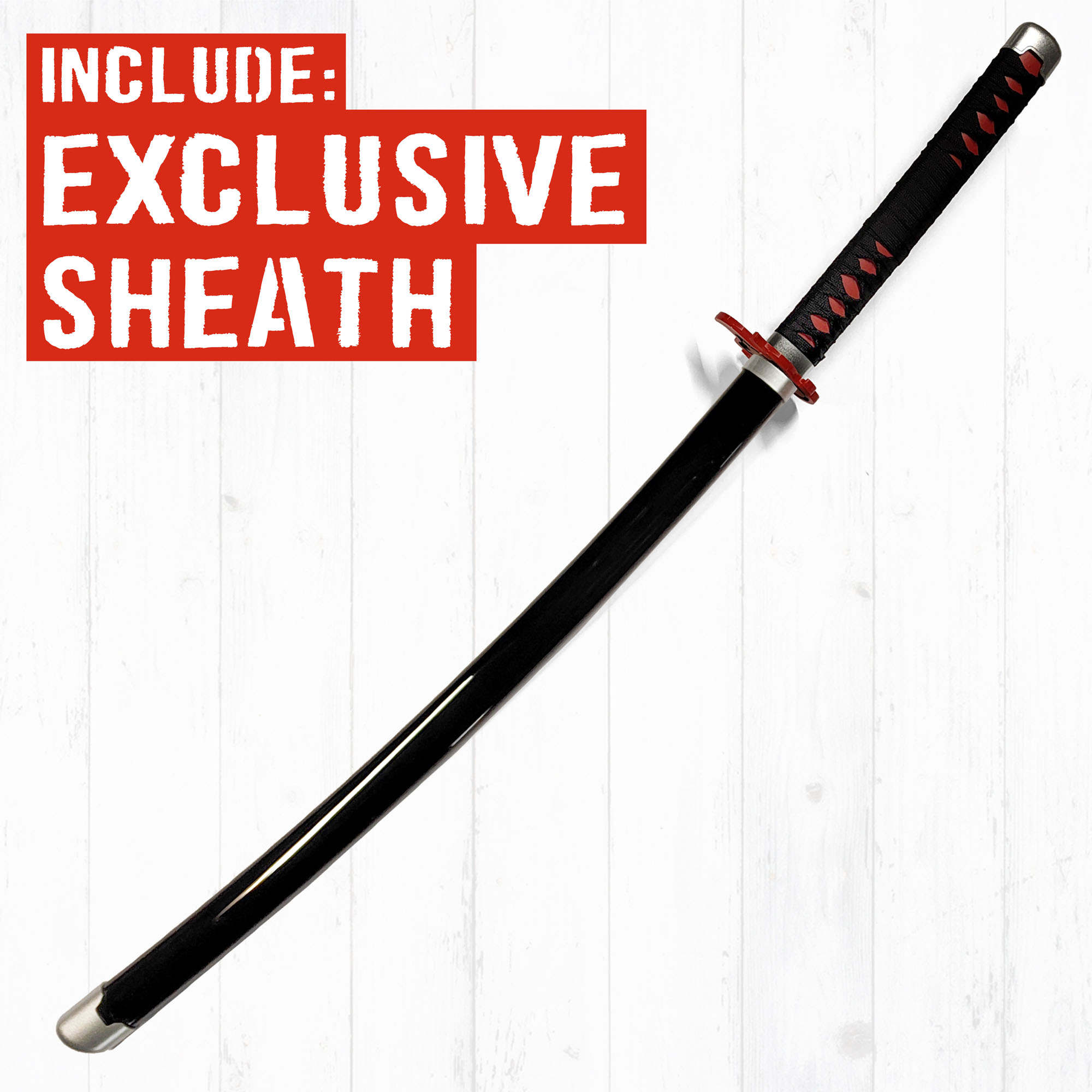 Demon Slayer - Tanjiro Kamado Schwert v2 - Fire Breath aus Holz mit Scheide