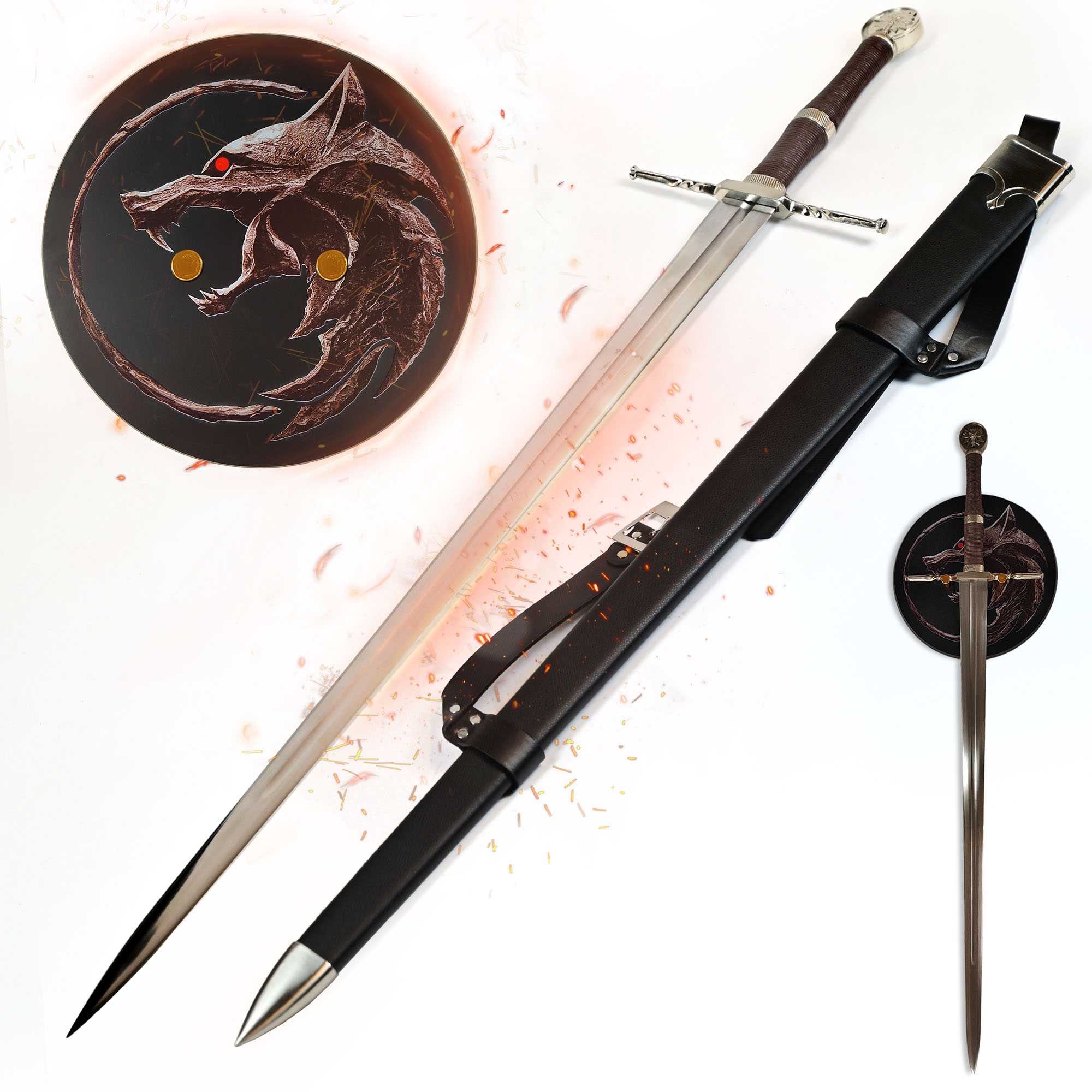 Witcher - Steel Sword with scabbard + Wall Plaque