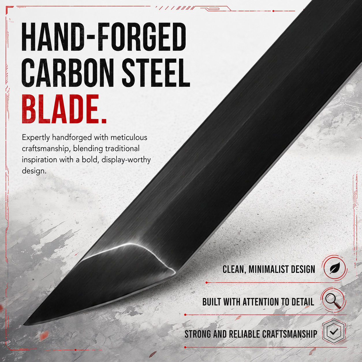 Black Ninjato - Handforged with blowgun
