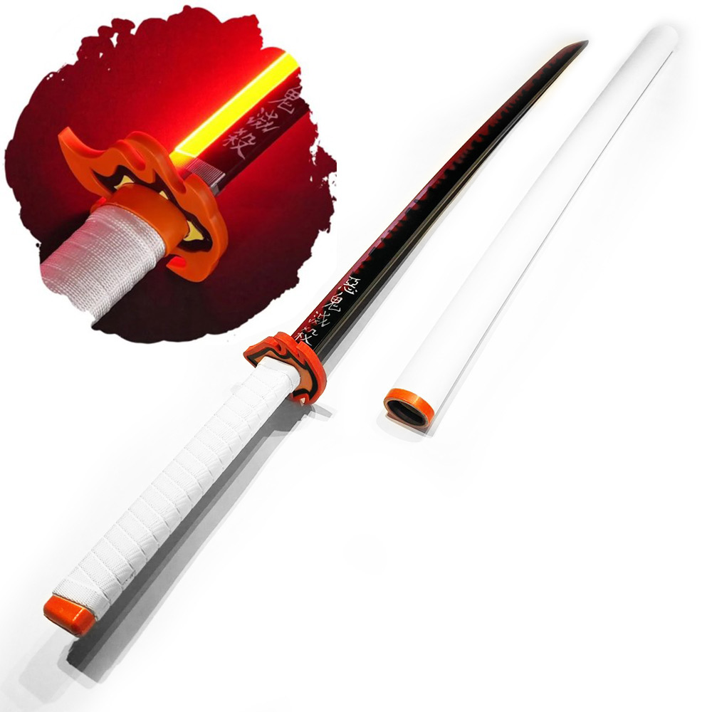 Demon Slayer Rengoku Kyoujurou Schwert mit Scheide (Stahlklinge mit LED-leuchtender Klingenkante) Demon Slayer Rengoku Kyoujurou Schwert mit Scheide (Stahlklinge mit LED-leuchtender Klingenkante)