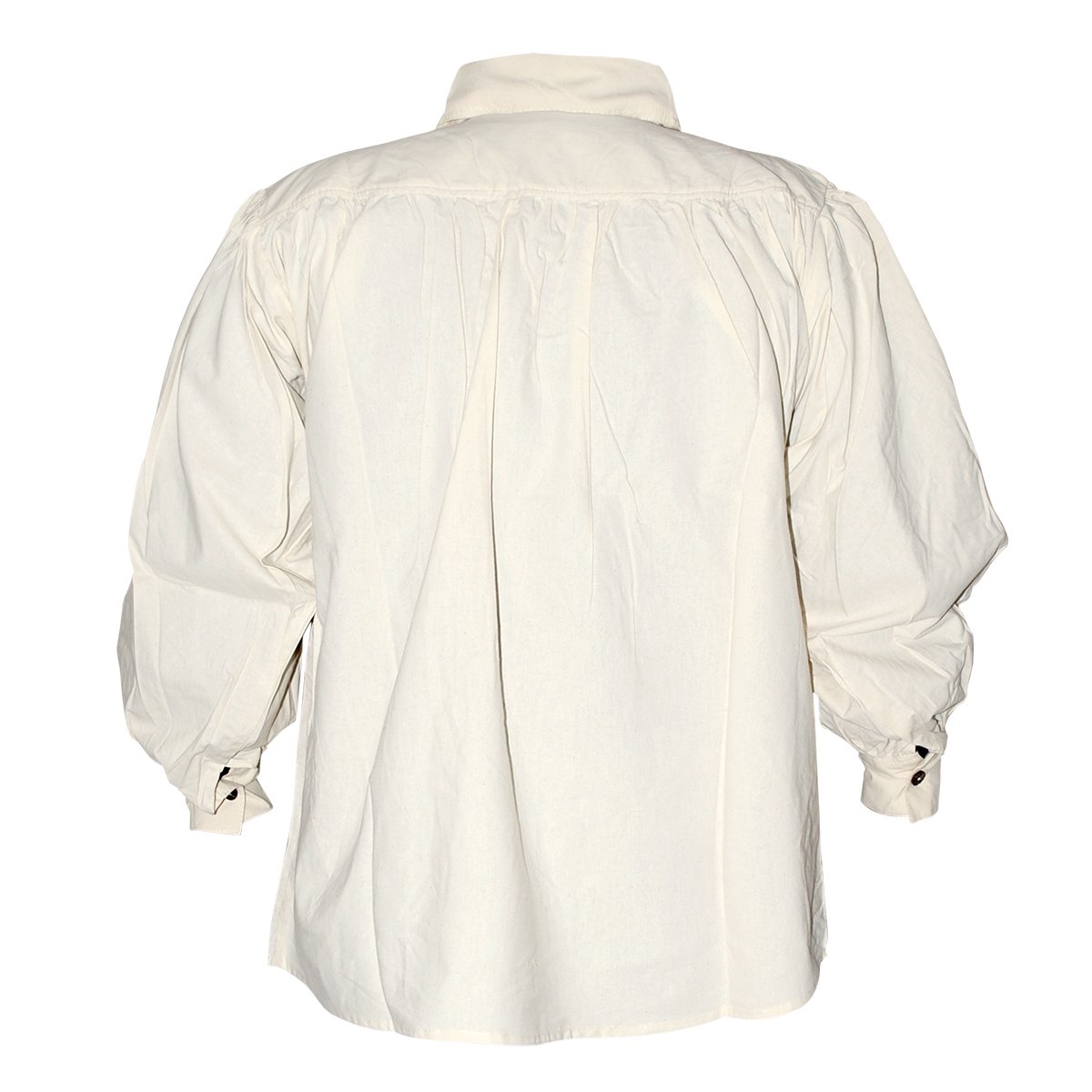 Baumwollhemd mit Kragen und Knopf Ausschnitt – naturfarben, Größe XL