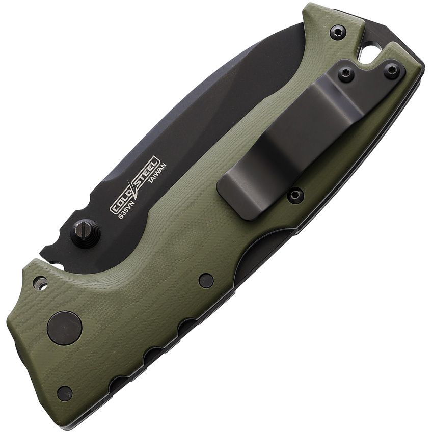 AD-10, Drop Point Blade, OD Green Handle
