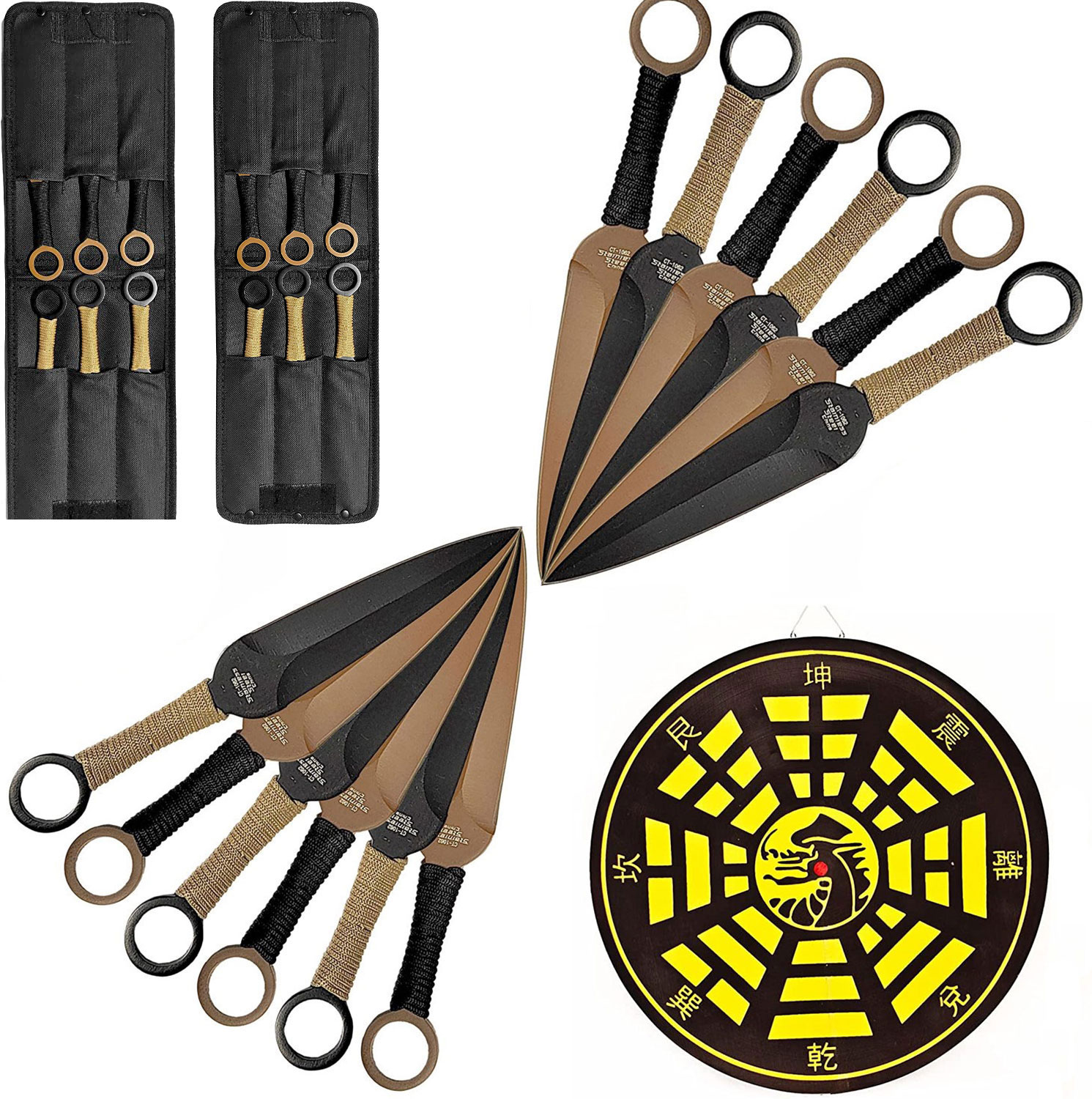 12 Throwing Knives with Target