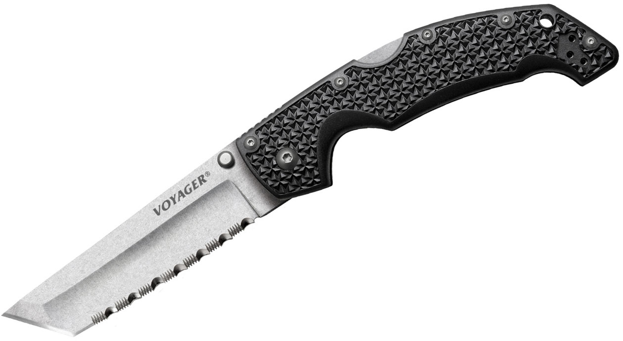 Voyager Large Tanto Serrated Edge