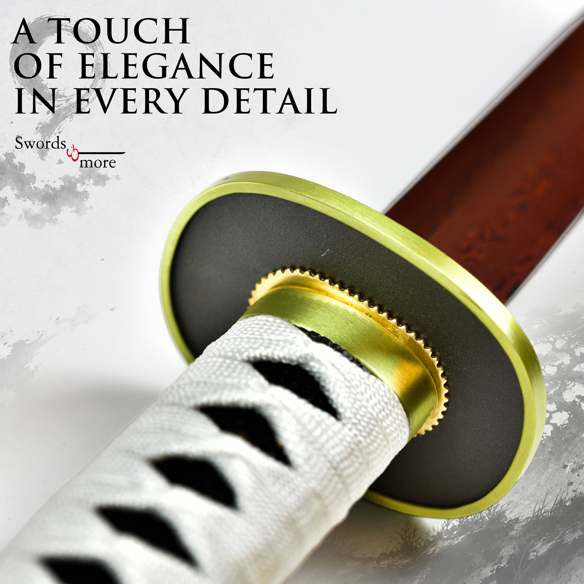 Wado-Ichi-Monji by Roronoa Zoro katana - handforged & folded, Set - Blood Damascus Edition
