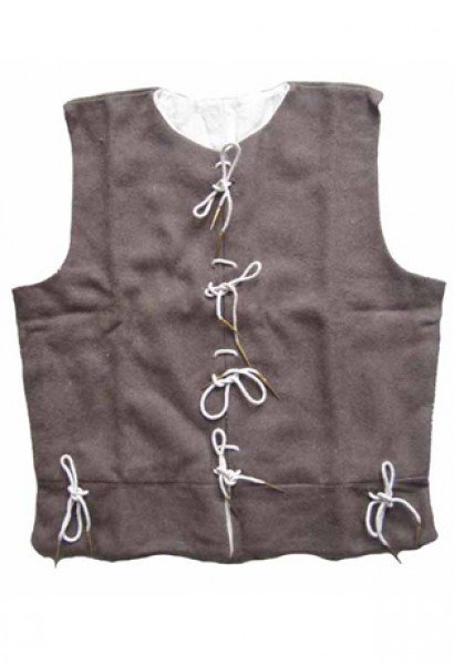 Weste mit Nesteln - naturbraun (15. Jahrhundert), Größe L