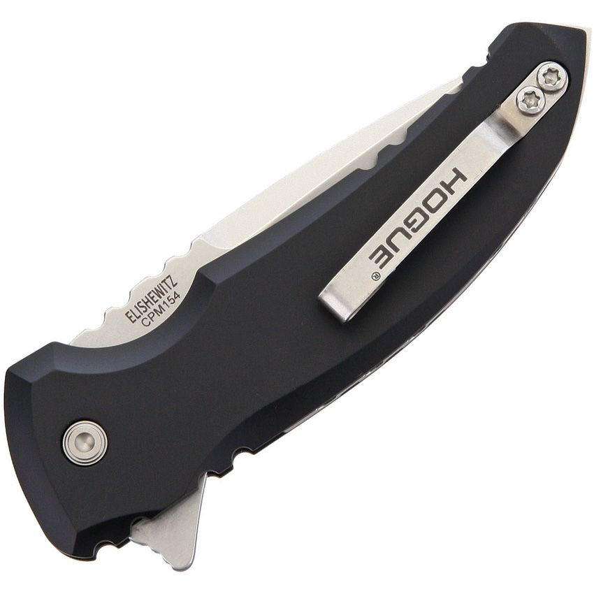 X1-Microflip, CPM-154 Stonewashed Blade, Matte Black Aluminum Handle
