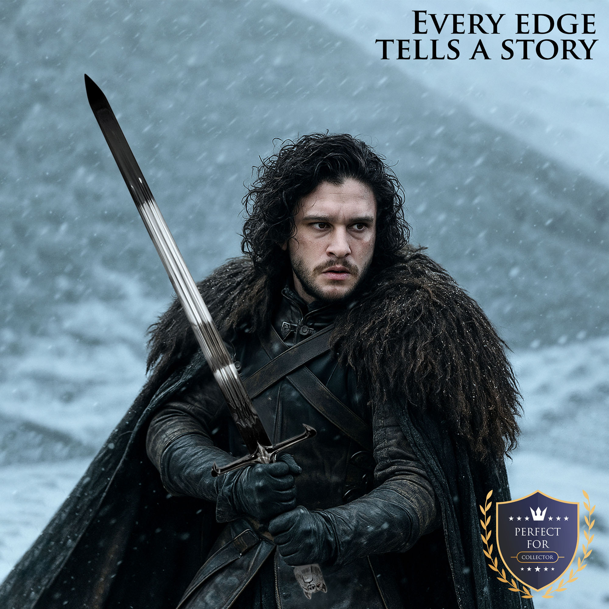 Jon Snow's "Longclaw" Replica Sword (Game of Thrones) with Wall Mount