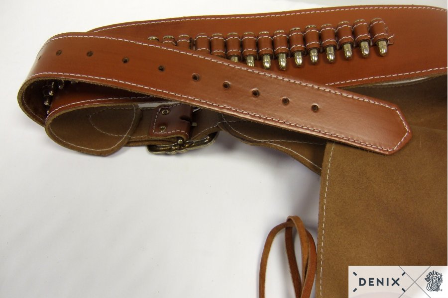Leather Colt Belt, for 1 colt, with 24 balls, with sheriff's star