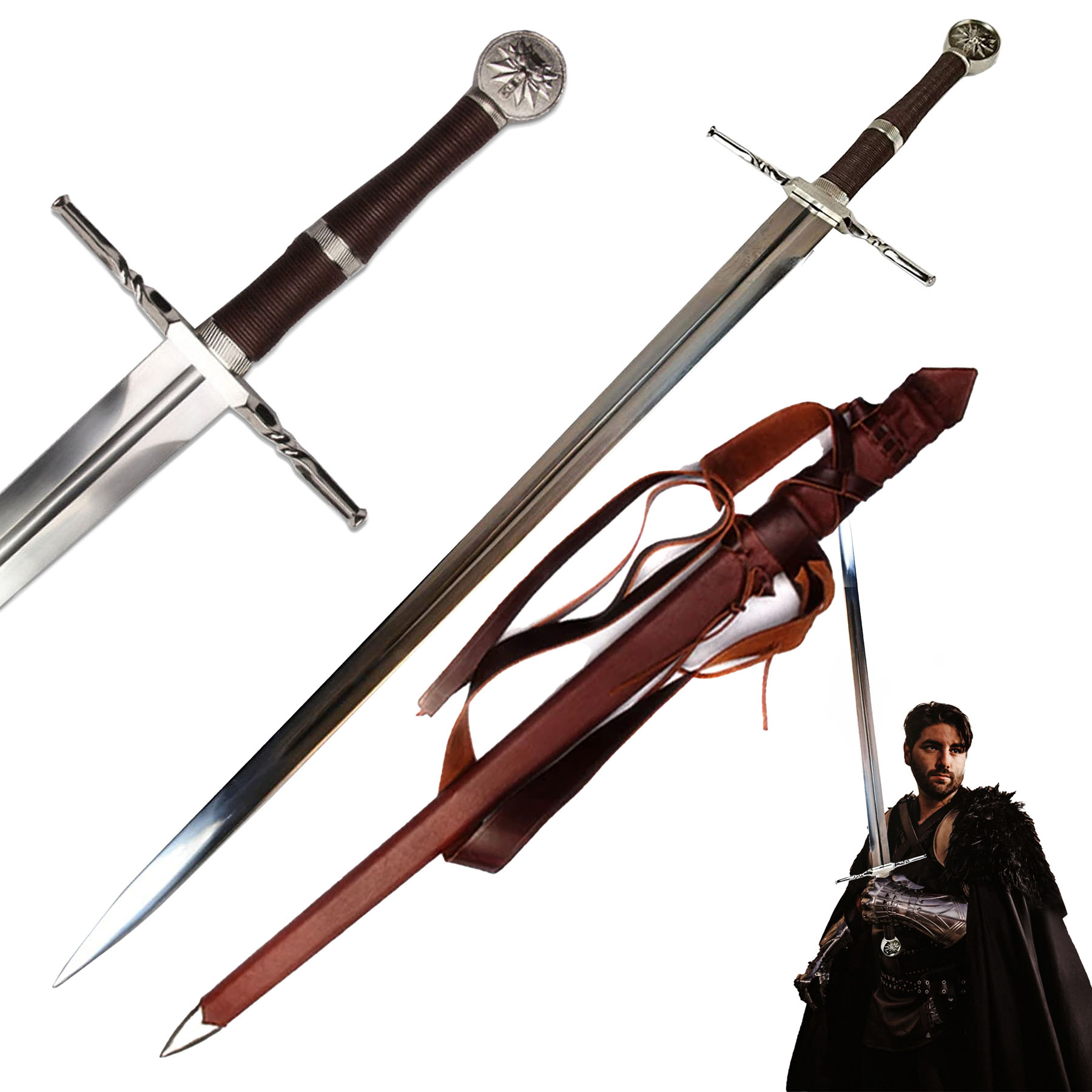 Witcher Steel Sword handforged with belt and scabbard - ltd Edition 500