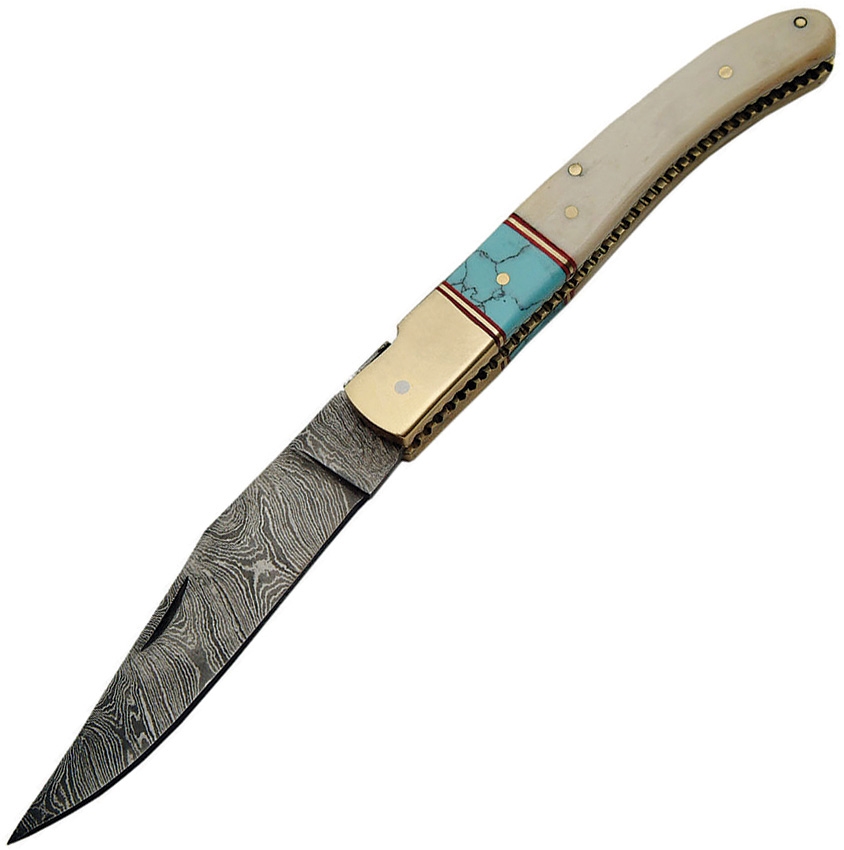 Knochen Türkis Klappmesser