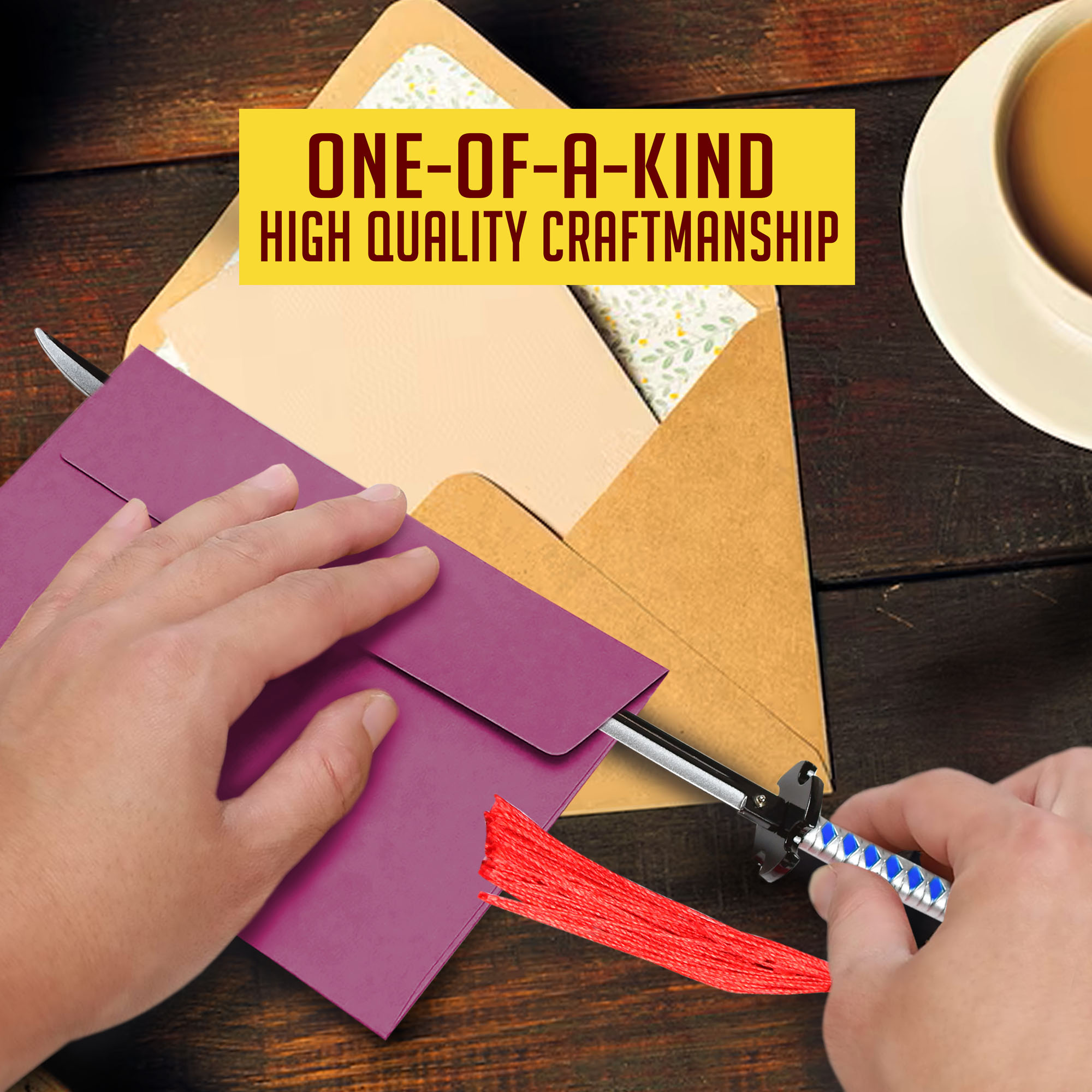 Demon Slayer – Sakonji Tanjiro Katana Brieföffner Schwert mit Scheide und Ständer