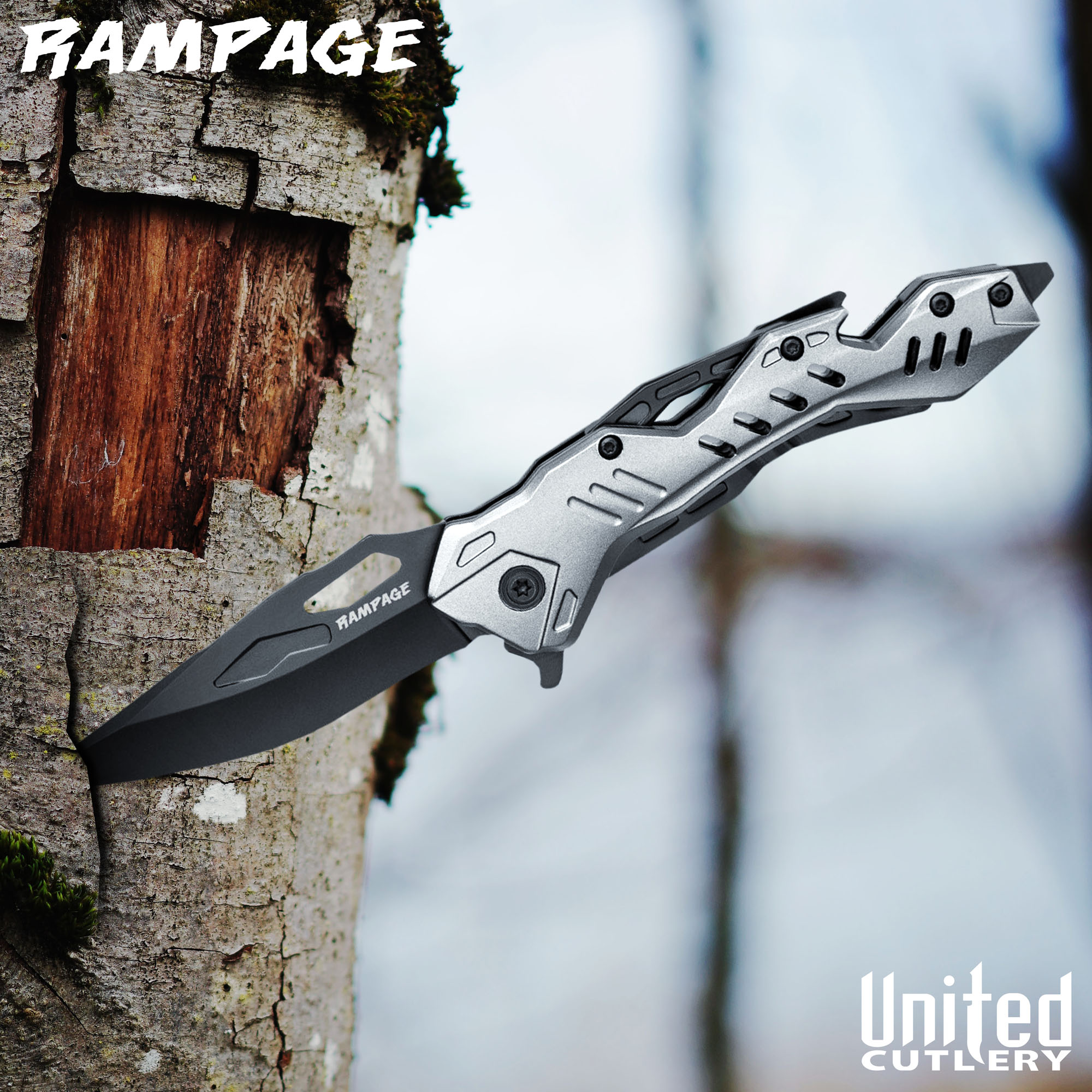 Rampage Grau und Schwarz Klappmesser